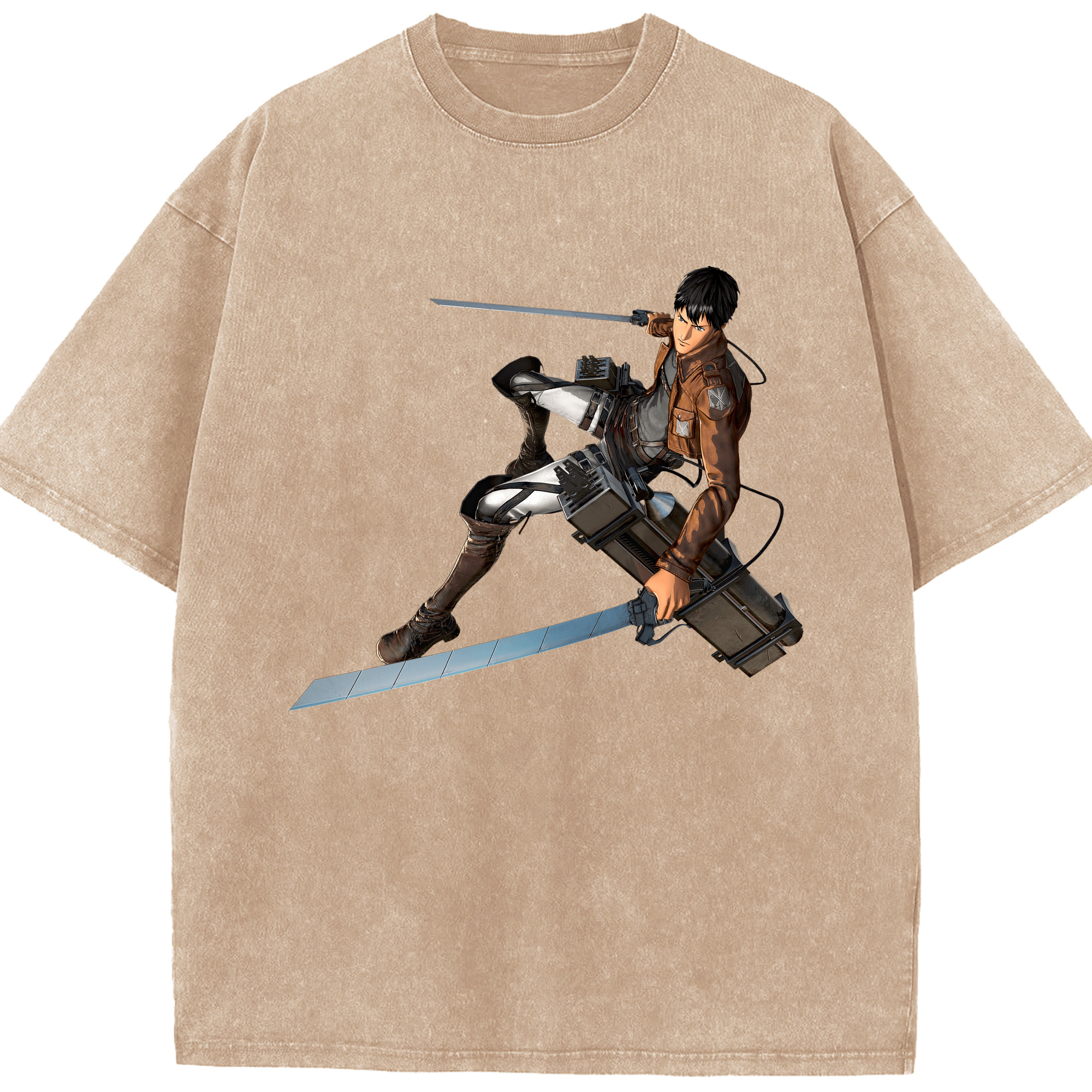 （画像用） 進撃の巨人 ベルトルト・フーバー Attack on Titan Bertholdt Hoover 綿100% ヴィンテージ風 半袖Tシャツ（フロントプリント）