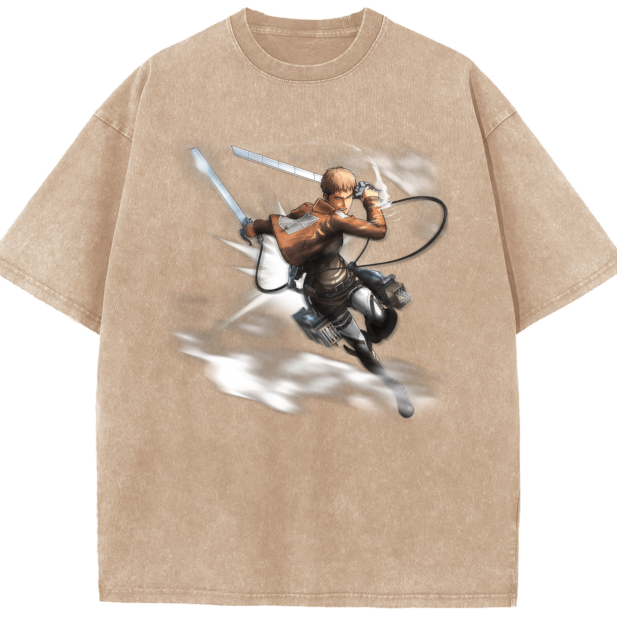 （画像用） 進撃の巨人 ジャン・キルシュタイン Attack on Titan Jean Kirstein 綿100% ヴィンテージ風 半袖Tシャツ（フロントプリント）