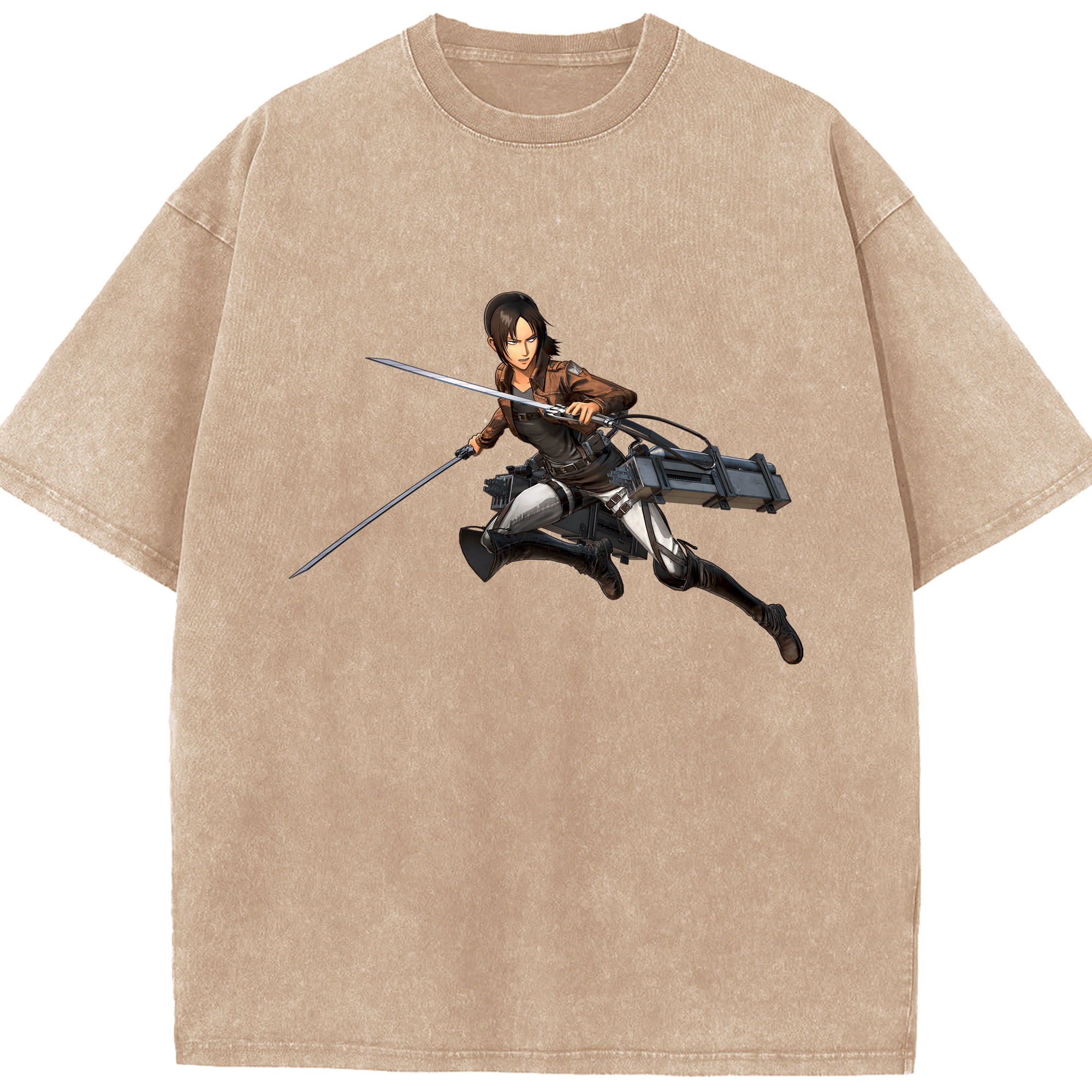 （画像用） 進撃の巨人 Attack on Titan 綿100% ヴィンテージ風 半袖Tシャツ（フロントプリント）