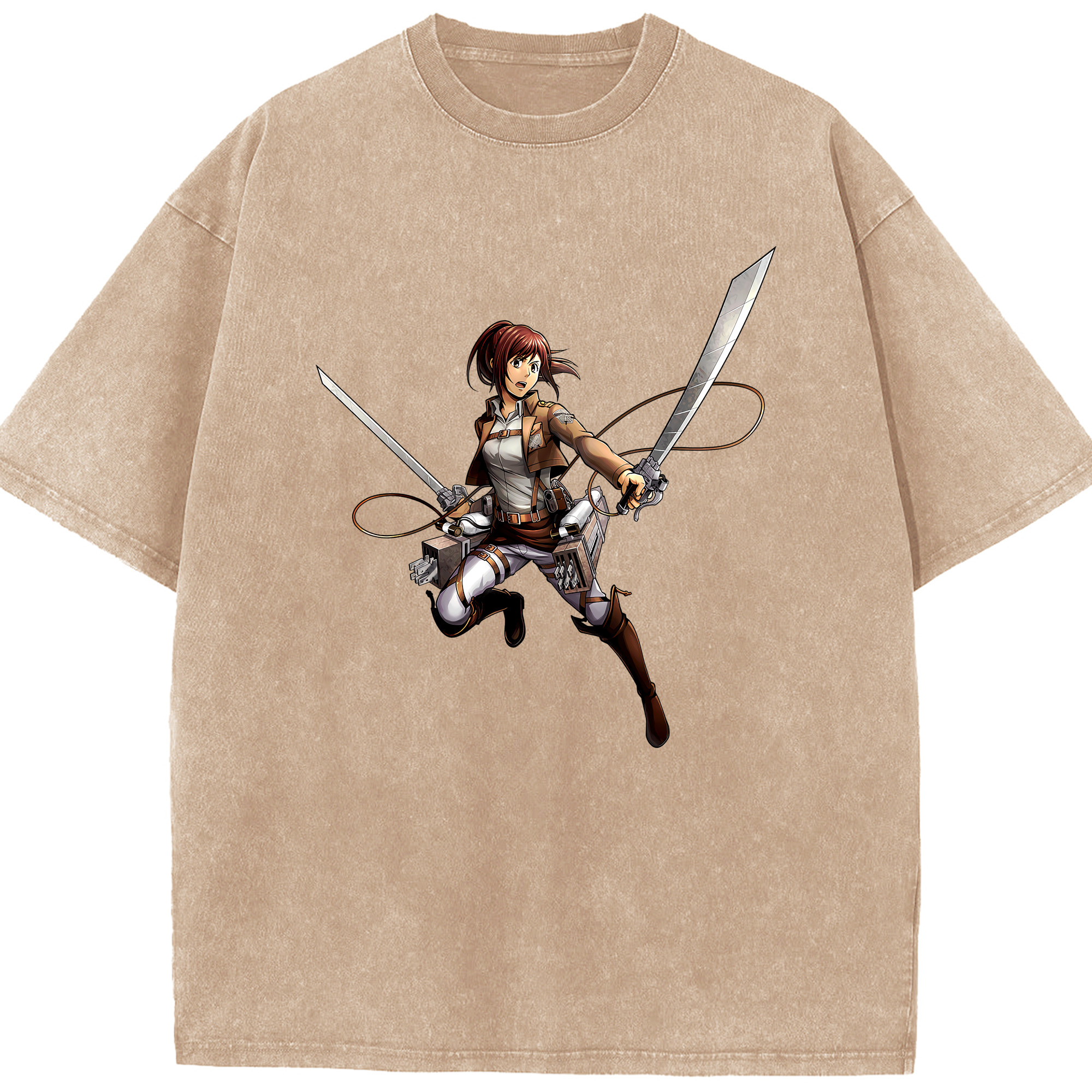 （画像用） 進撃の巨人 サシャ·ブラウス Attack on Titan Sasha Blaus 綿100% ヴィンテージ風 半袖Tシャツ（フロントプリント）