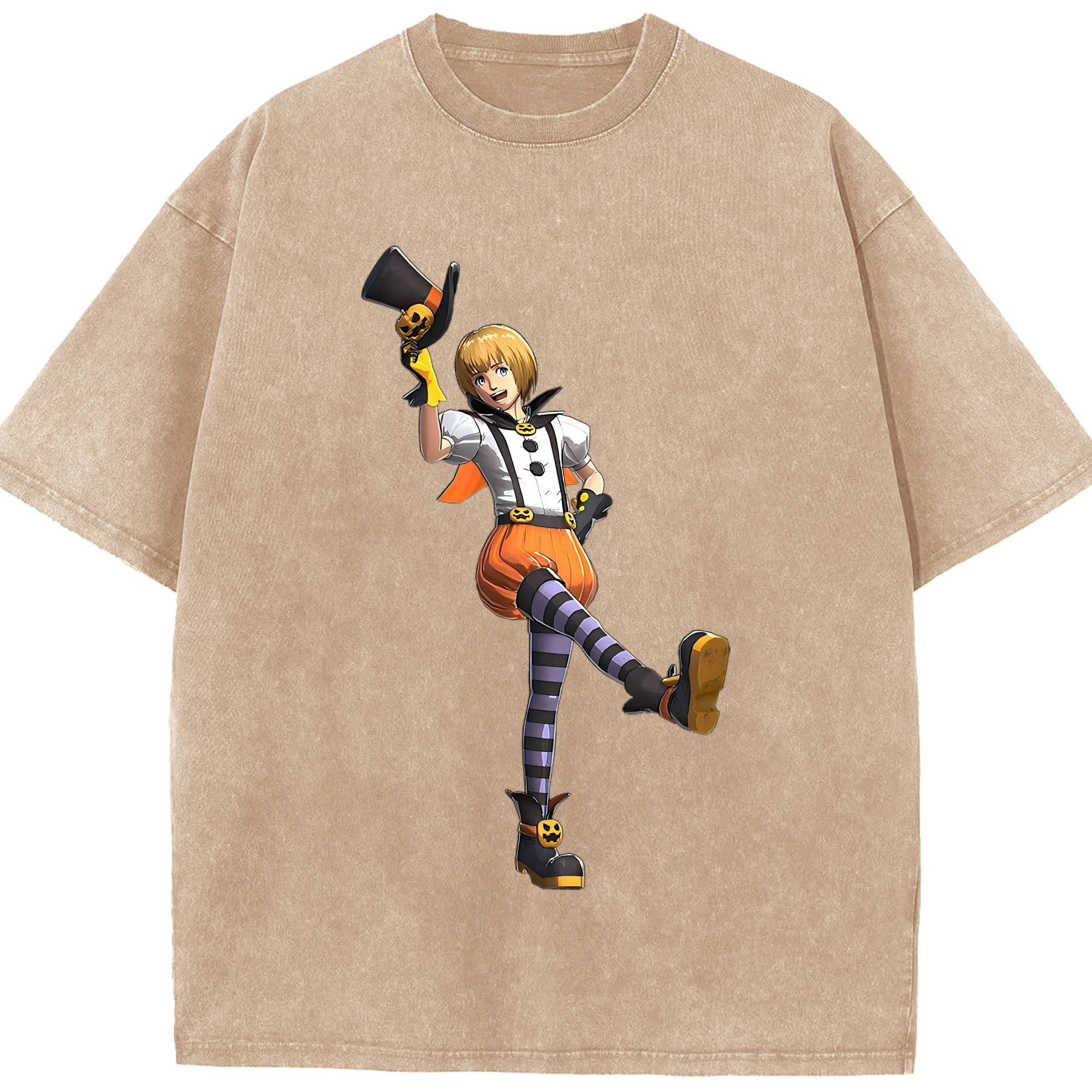 （画像用） 進撃の巨人 アルミン·アルレルト Attack on Titan Armin Arlert 綿100% ヴィンテージ風 半袖Tシャツ（フロントプリント）