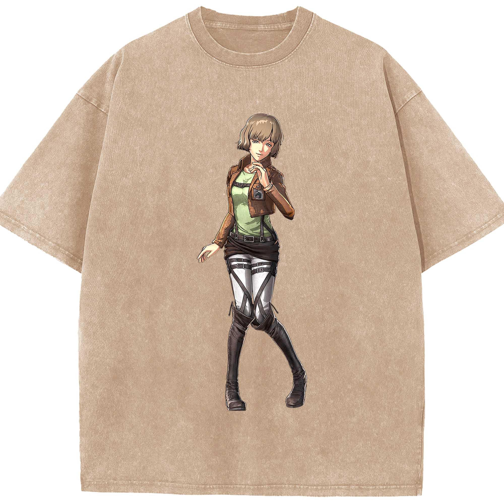 （画像用） 進撃の巨人 ヒツチ Attack on Titan Hitch 綿100% ヴィンテージ風 半袖Tシャツ（フロントプリント）