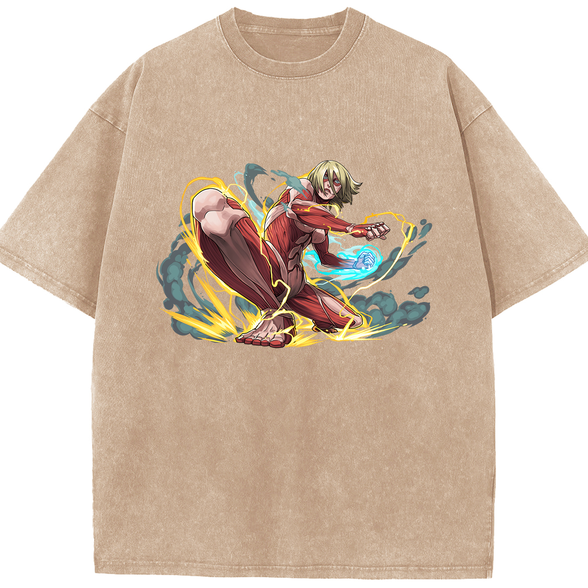 （画像用） 進撃の巨人 Attack on Titan 綿100% ヴィンテージ風 半袖Tシャツ（フロントプリント）