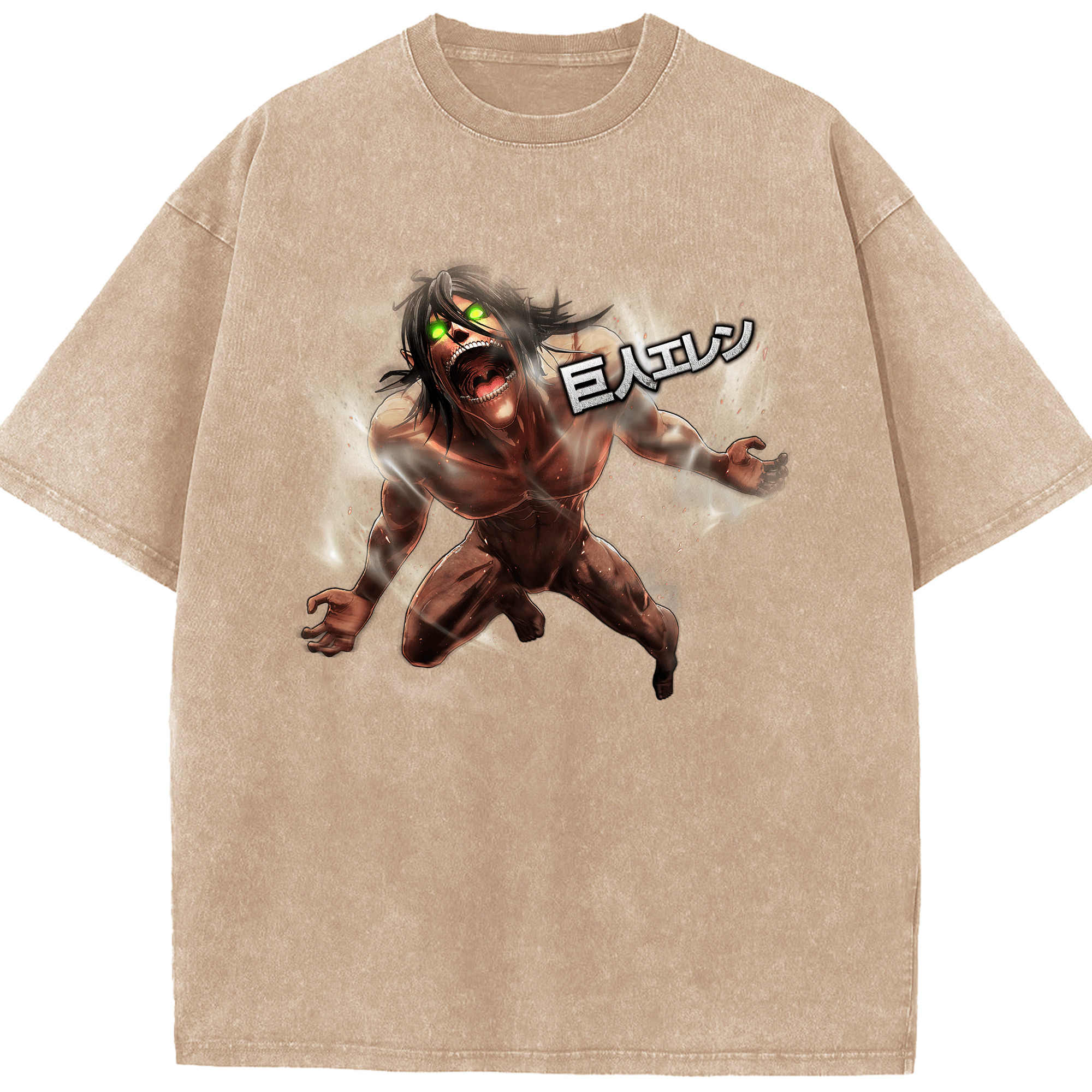 （画像用） 進撃の巨人 Attack on Titan 綿100% ヴィンテージ風 半袖Tシャツ（フロントプリント）