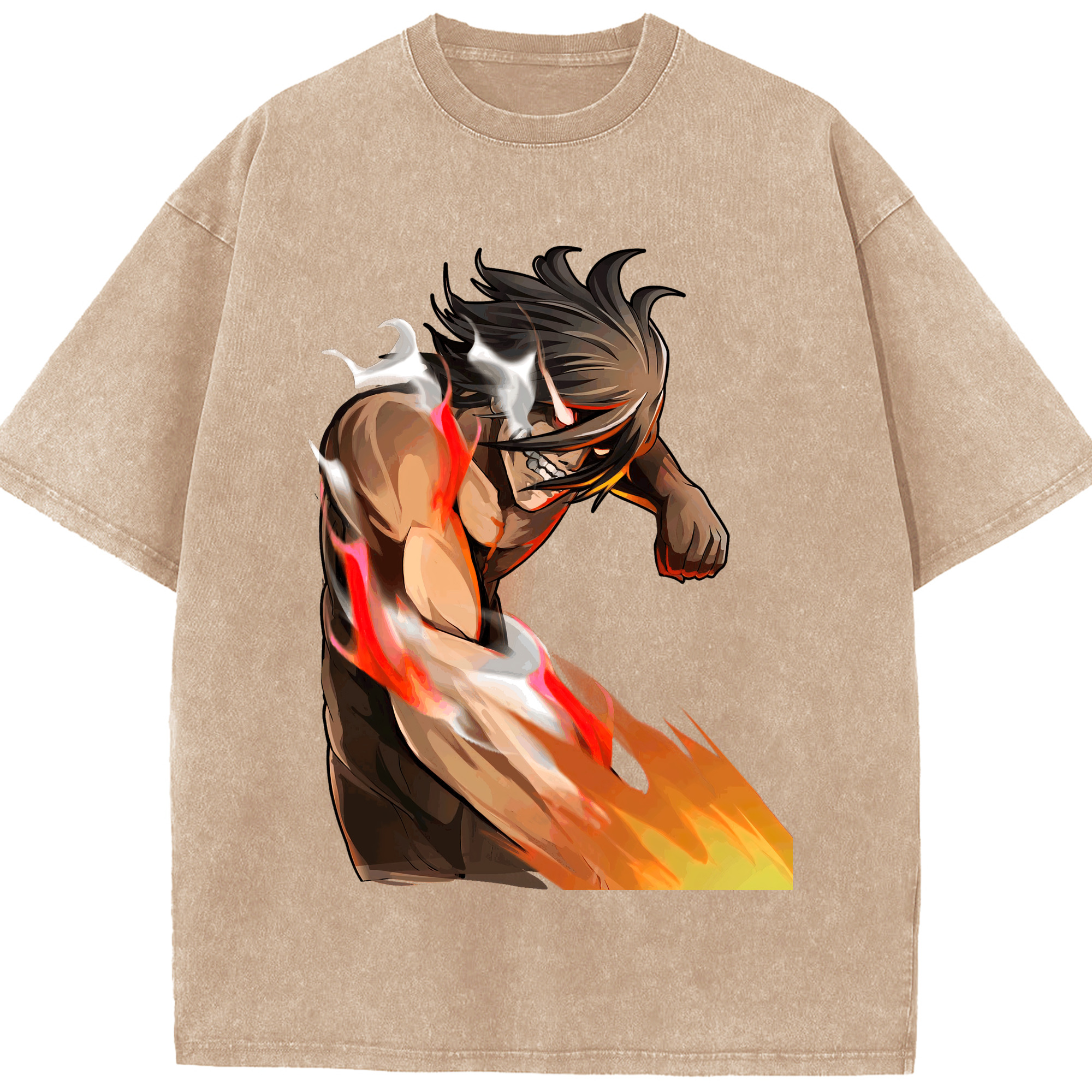 （画像用） 進撃の巨人 Attack on Titan 綿100% ヴィンテージ風 半袖Tシャツ（フロントプリント）
