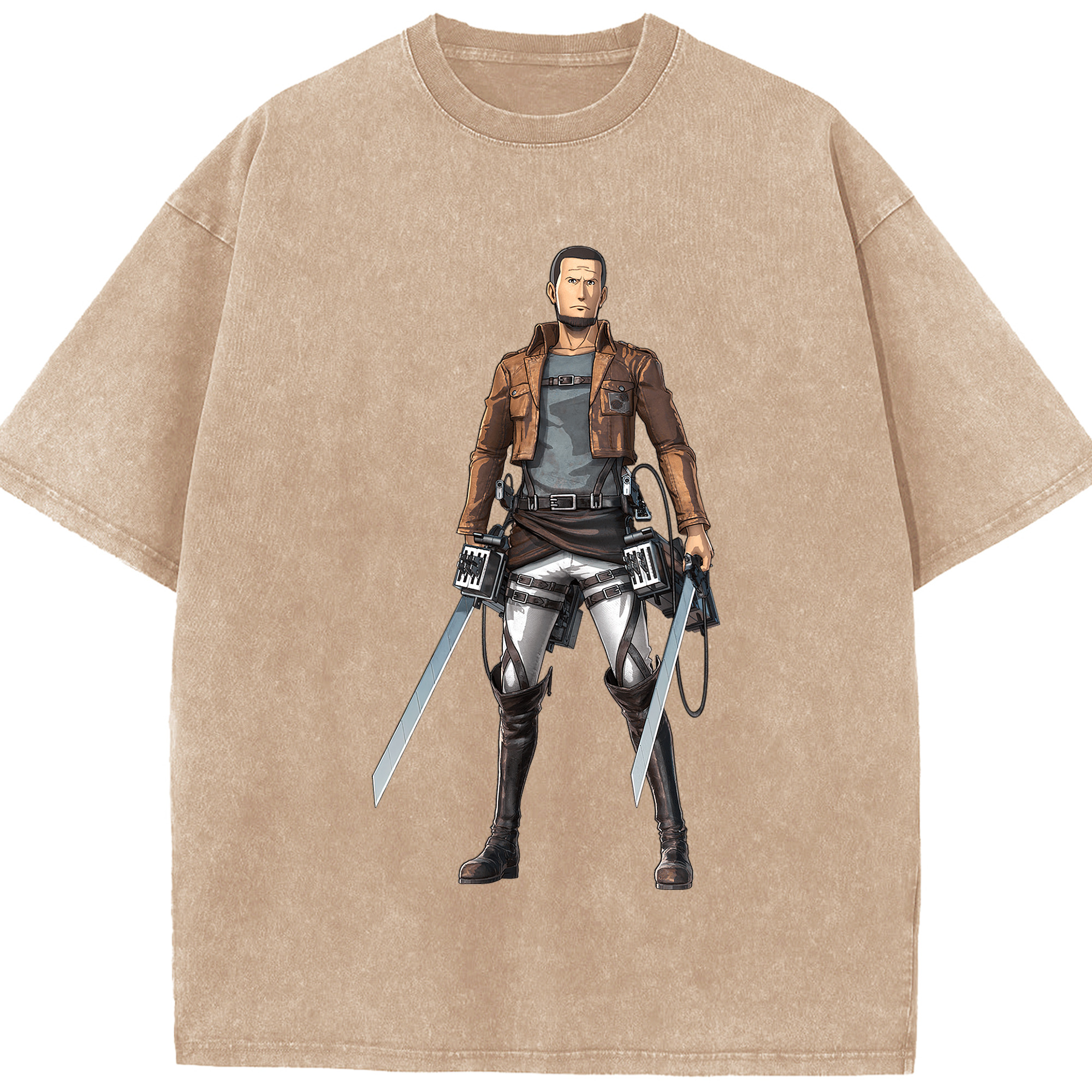 （画像用） 進撃の巨人 Attack on Titan 綿100% ヴィンテージ風 半袖Tシャツ（フロントプリント）