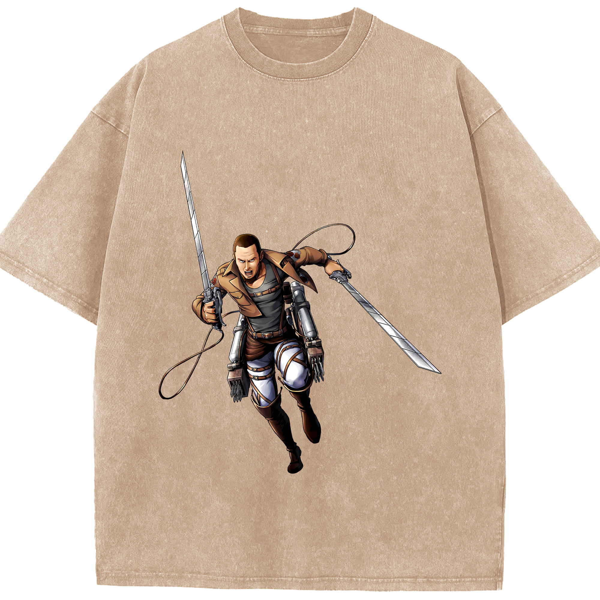 （画像用） 進撃の巨人 Attack on Titan 綿100% ヴィンテージ風 半袖Tシャツ（フロントプリント）