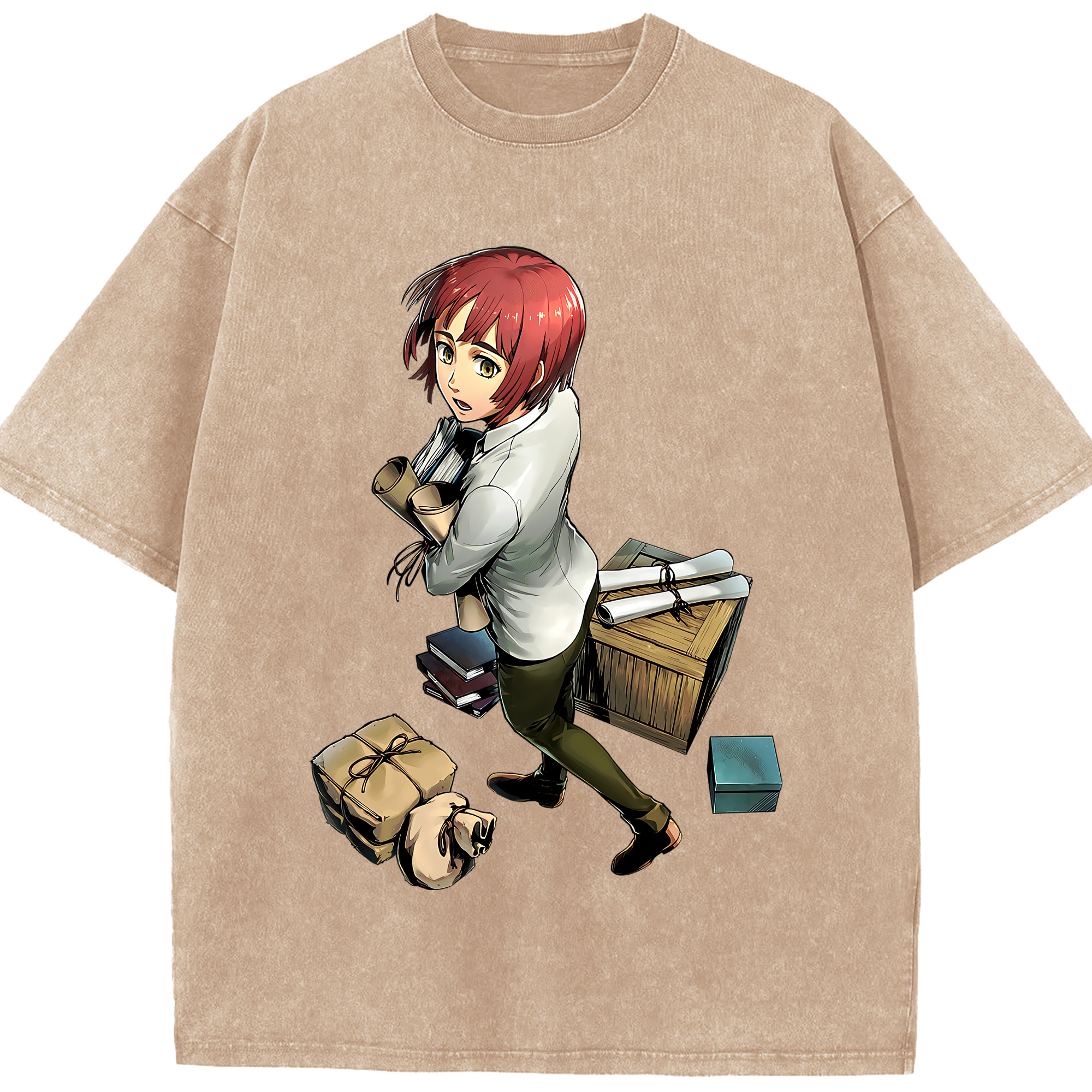 （画像用） 進撃の巨人 Attack on Titan 綿100% ヴィンテージ風 半袖Tシャツ（フロントプリント）