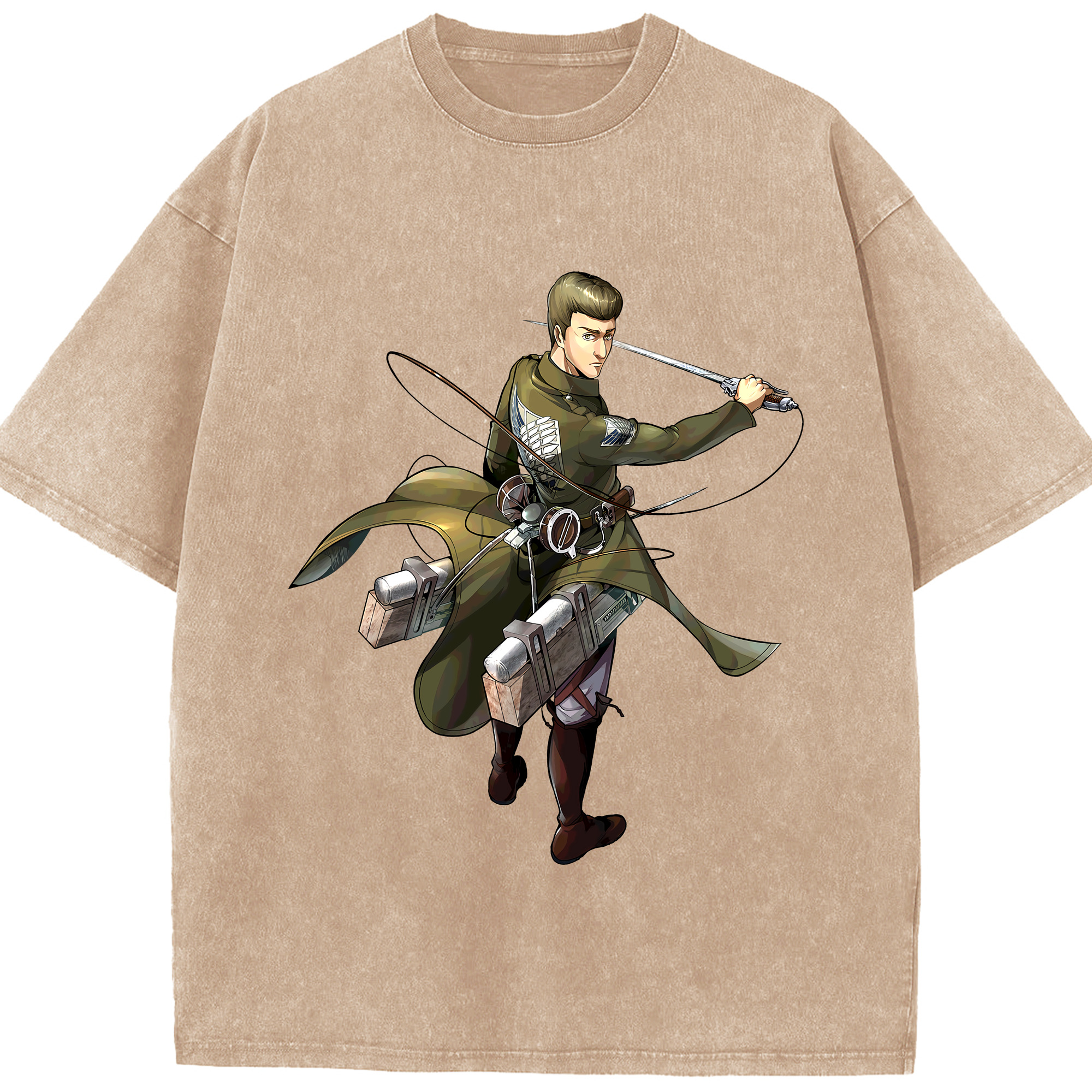 （画像用） 進撃の巨人 Attack on Titan 綿100% ヴィンテージ風 半袖Tシャツ（フロントプリント）