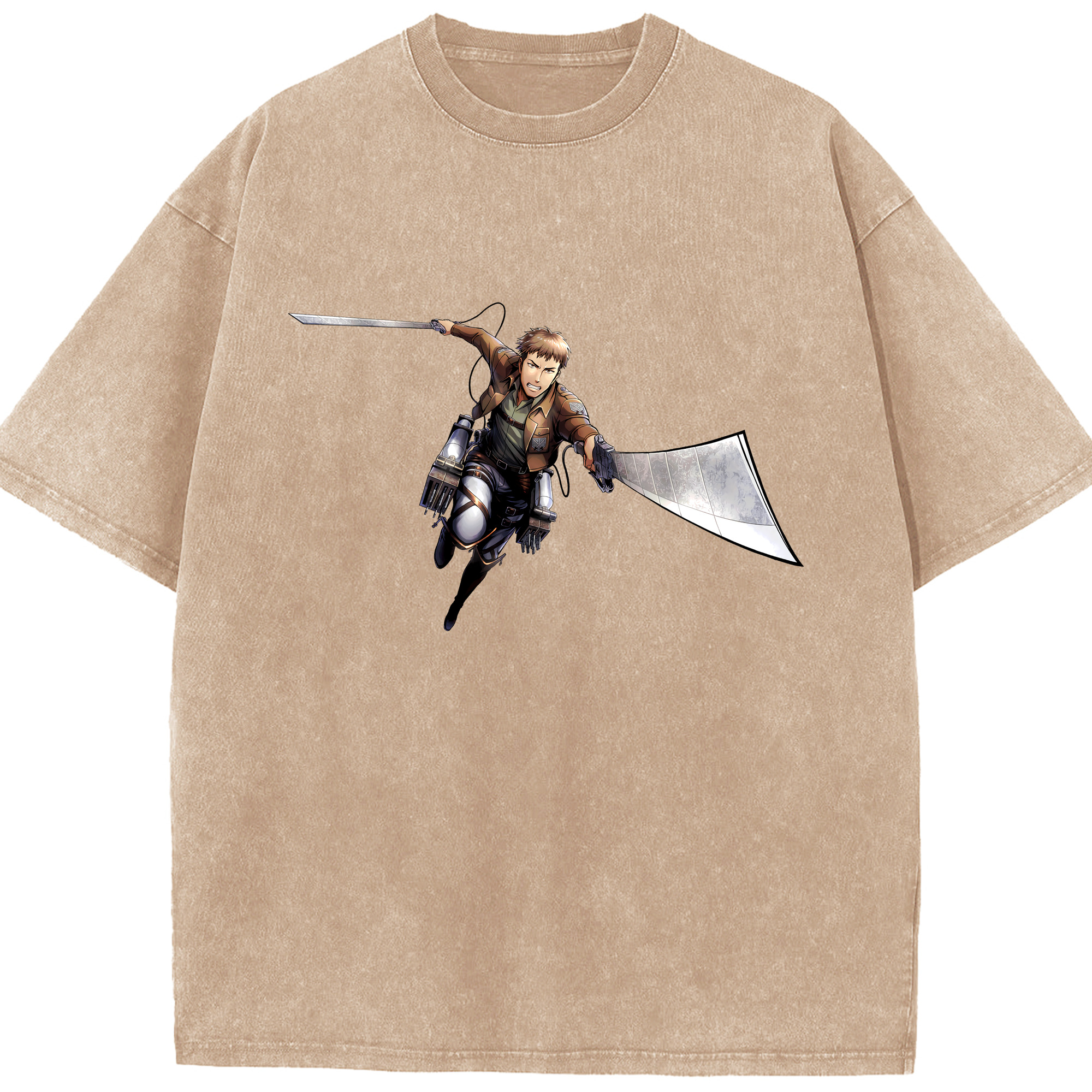 （画像用） 進撃の巨人 Attack on Titan 綿100% ヴィンテージ風 半袖Tシャツ（フロントプリント）