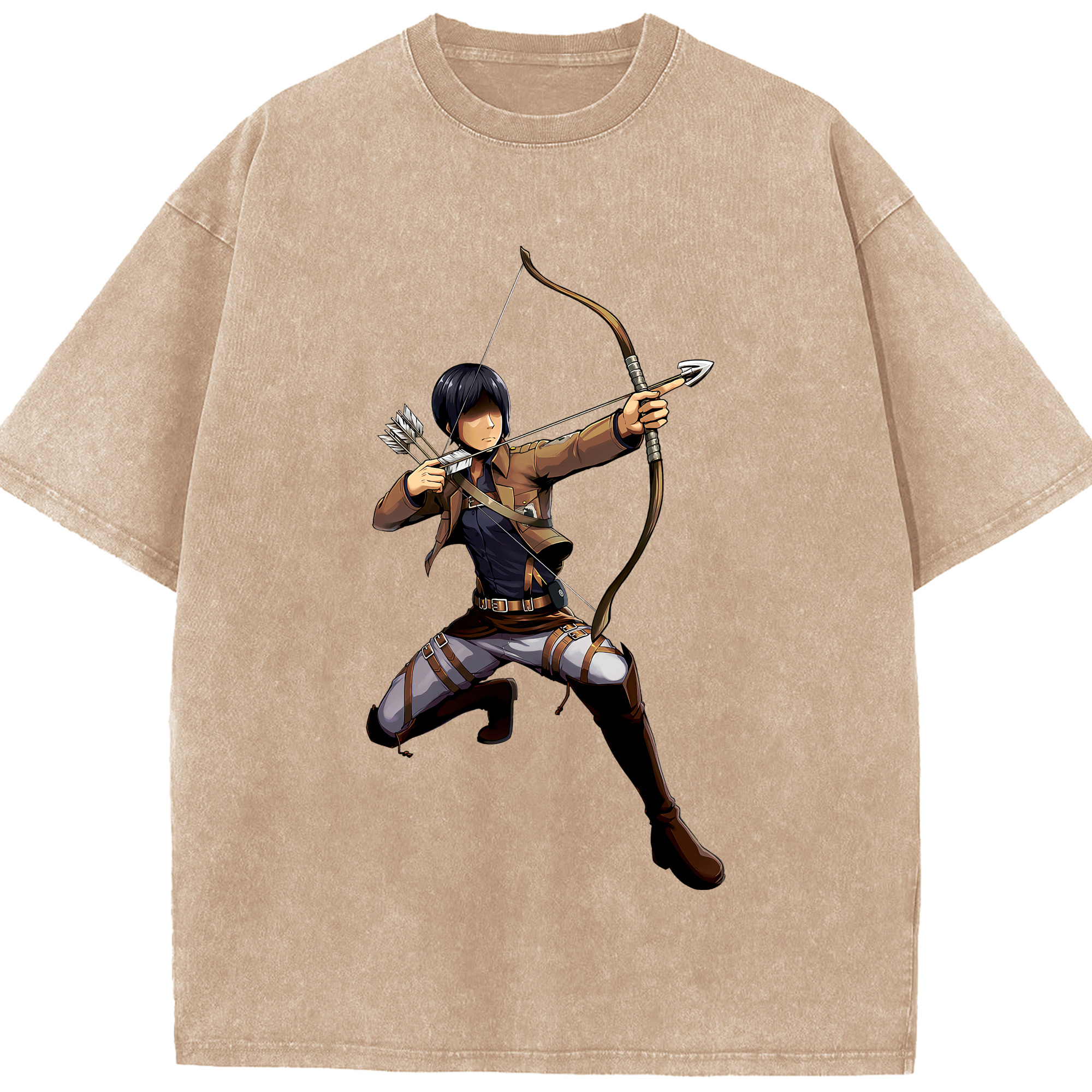 （画像用） 進撃の巨人 Attack on Titan 綿100% ヴィンテージ風 半袖Tシャツ（フロントプリント）