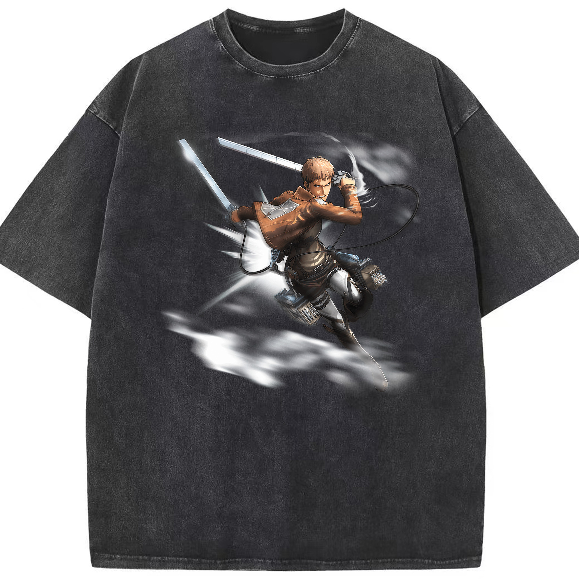 （画像用） 進撃の巨人 ジャン・キルシュタイン Attack on Titan Jean Kirstein 綿100% ヴィンテージ風 半袖Tシャツ（フロントプリント）