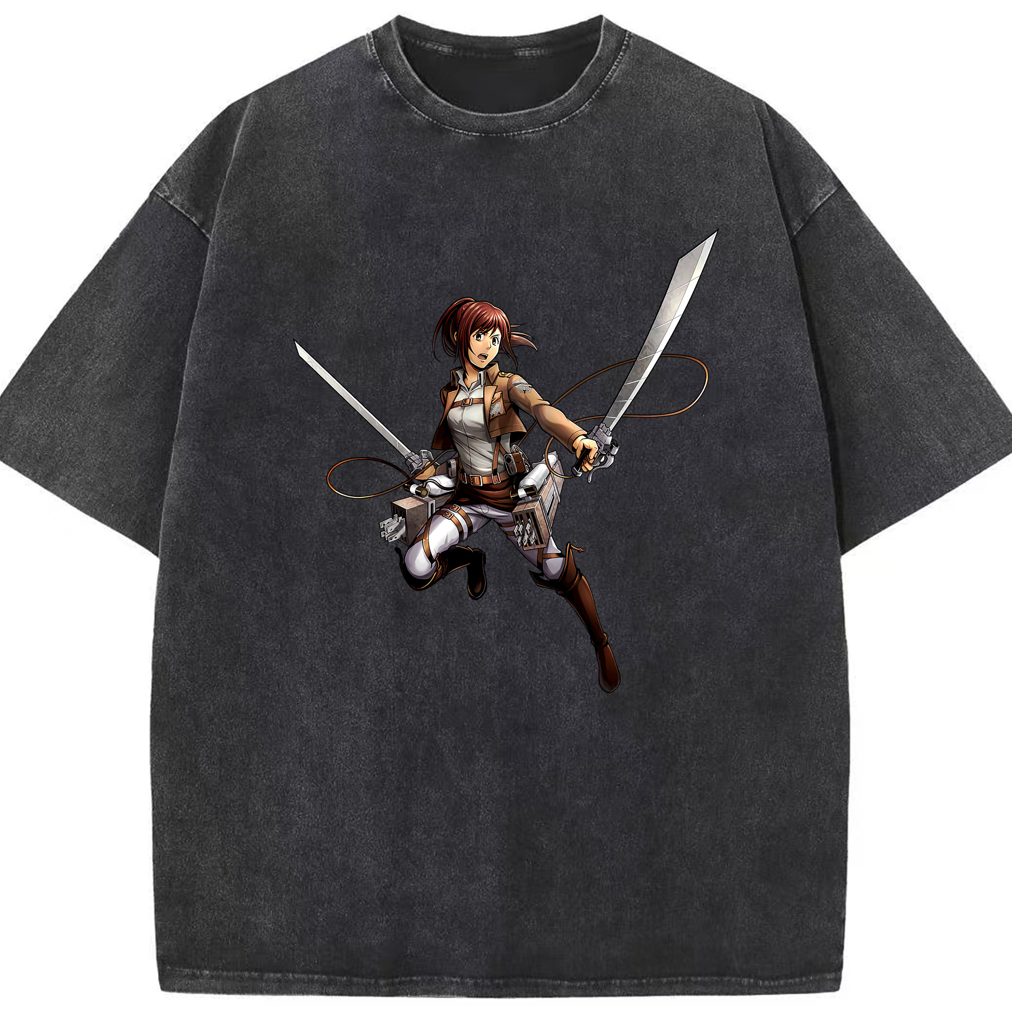 （画像用） 進撃の巨人 サシャ·ブラウス Attack on Titan Sasha Blaus 綿100% ヴィンテージ風 半袖Tシャツ（フロントプリント）