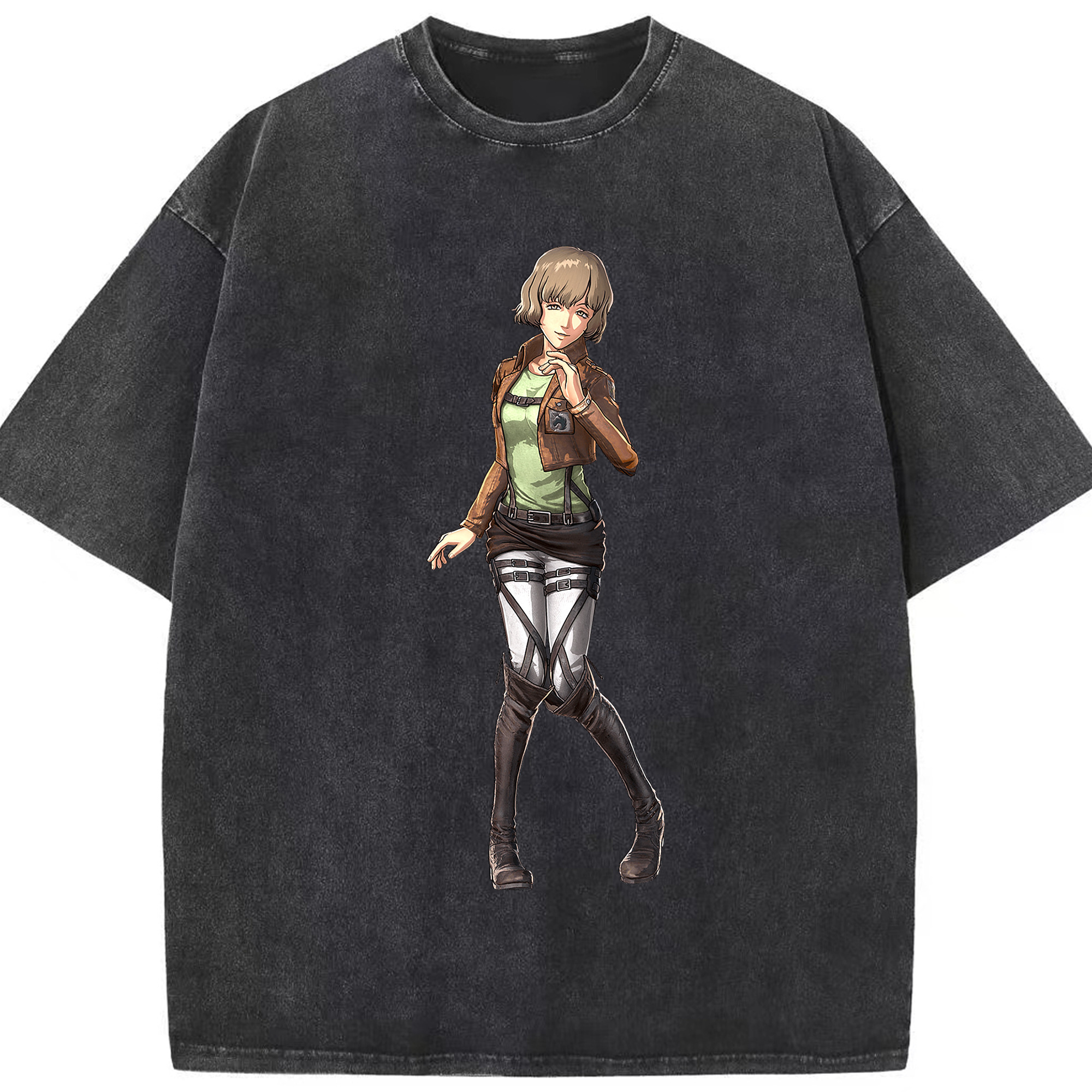 （画像用） 進撃の巨人 ヒツチ Attack on Titan Hitch 綿100% ヴィンテージ風 半袖Tシャツ（フロントプリント）