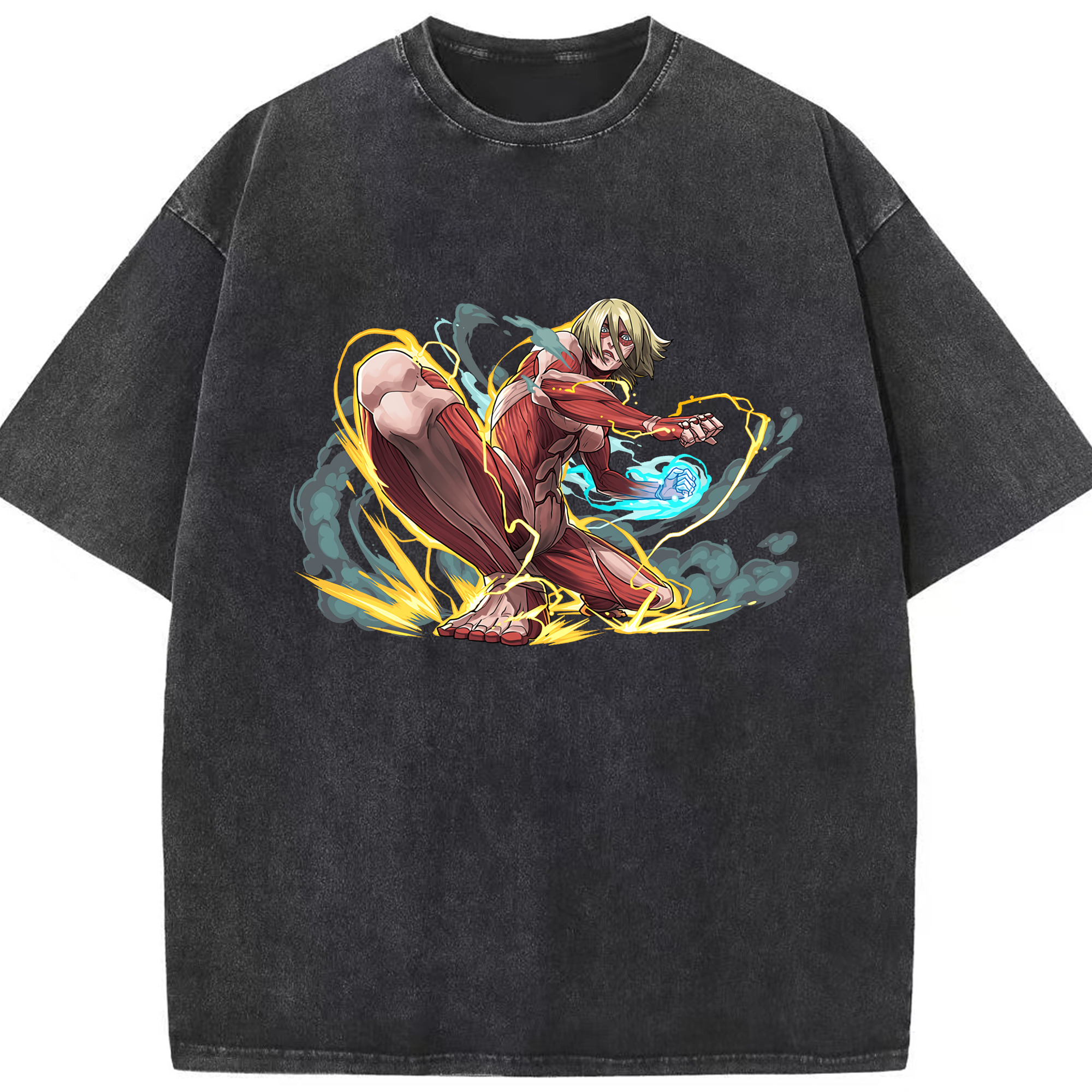 （画像用） 進撃の巨人 Attack on Titan 綿100% ヴィンテージ風 半袖Tシャツ（フロントプリント）