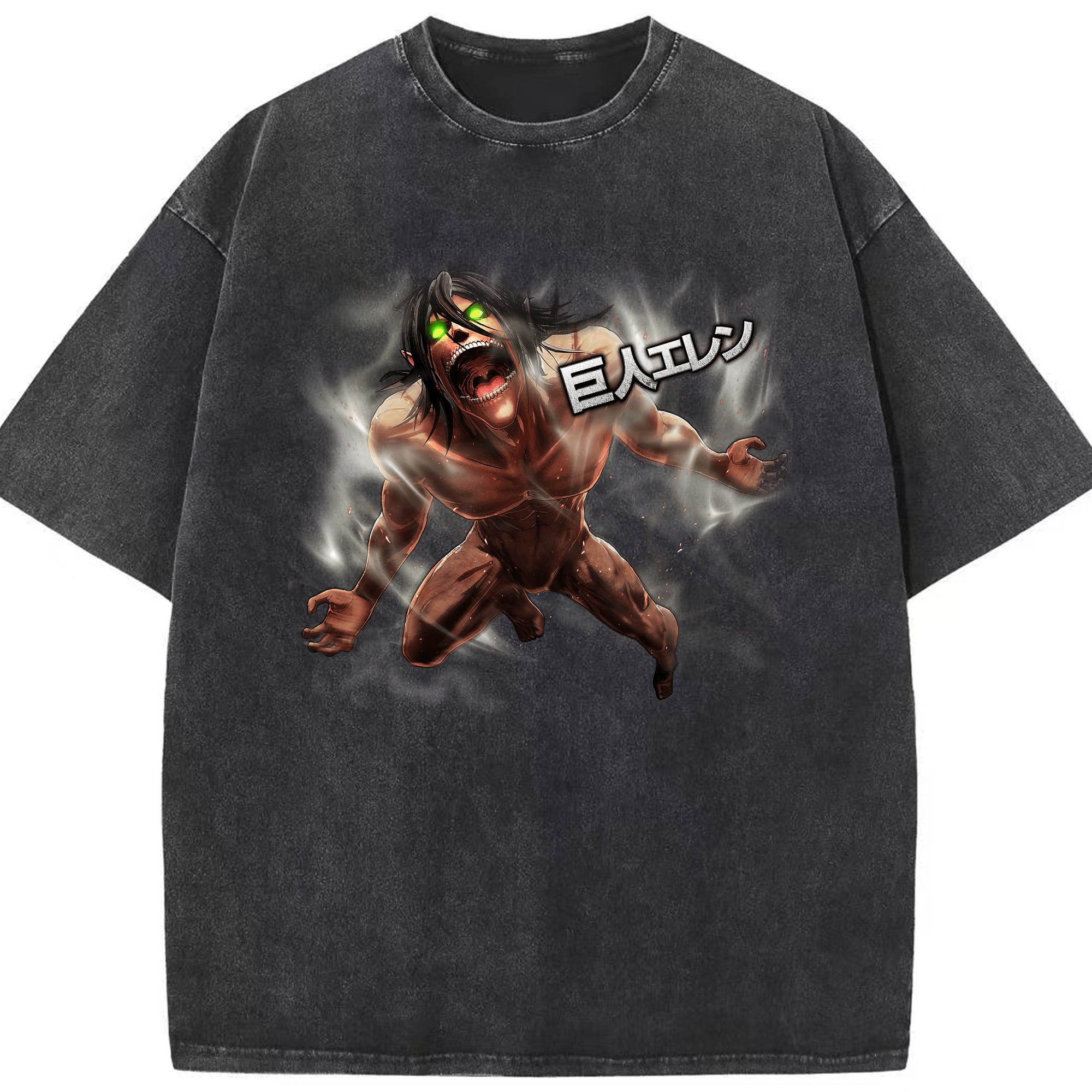 （画像用） 進撃の巨人 Attack on Titan 綿100% ヴィンテージ風 半袖Tシャツ（フロントプリント）