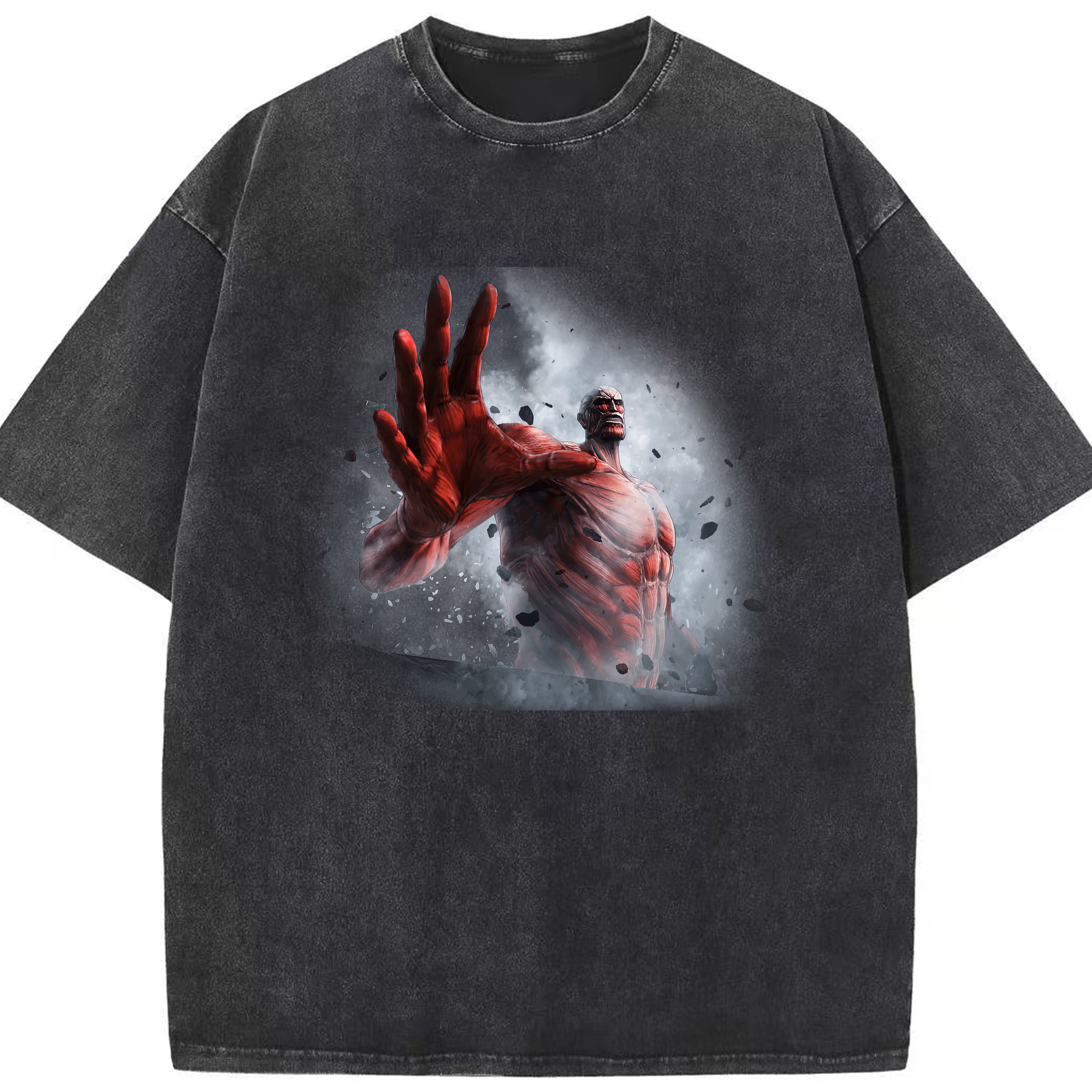 （画像用） 進撃の巨人 Attack on Titan 綿100% ヴィンテージ風 半袖Tシャツ（フロントプリント）