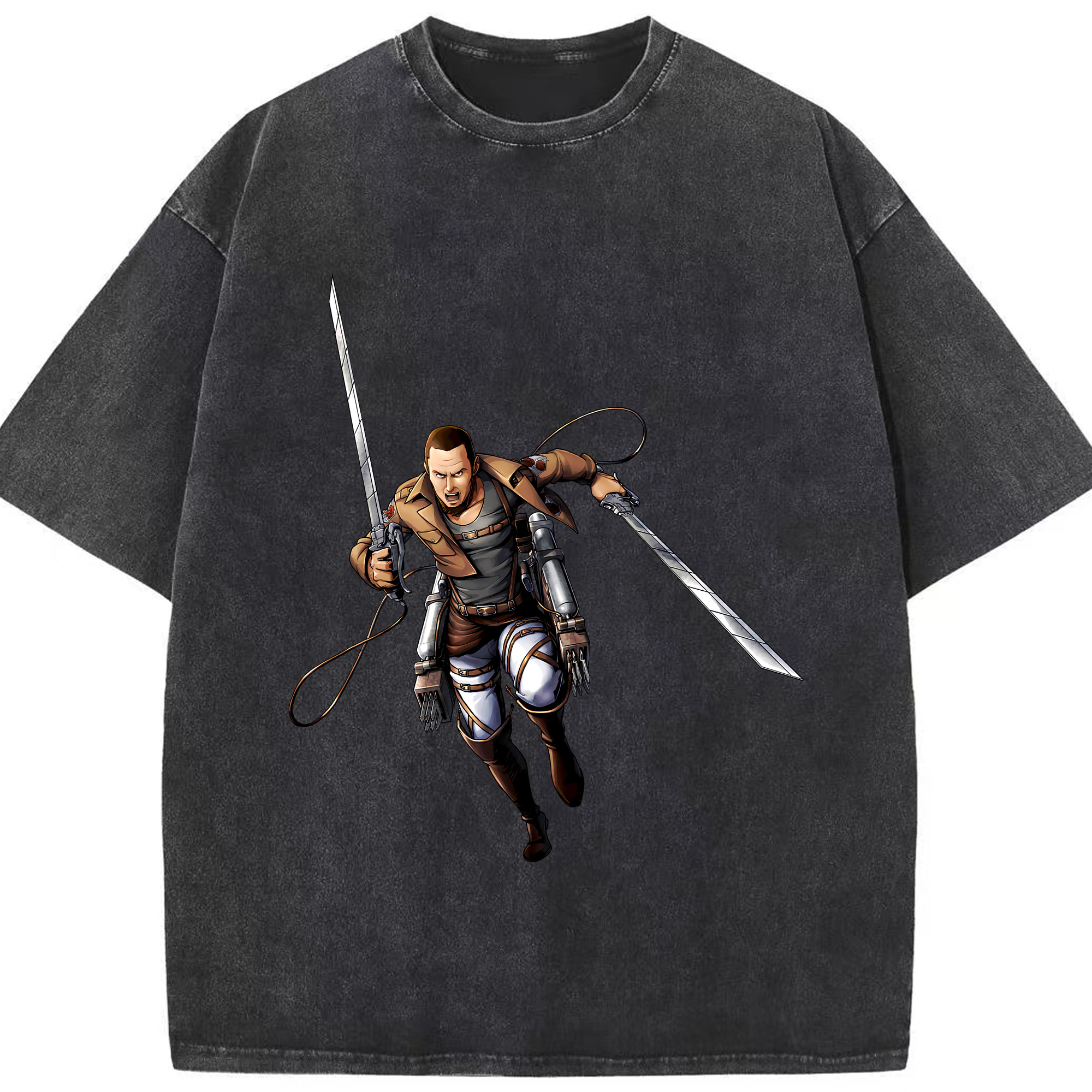 （画像用） 進撃の巨人 Attack on Titan 綿100% ヴィンテージ風 半袖Tシャツ（フロントプリント）