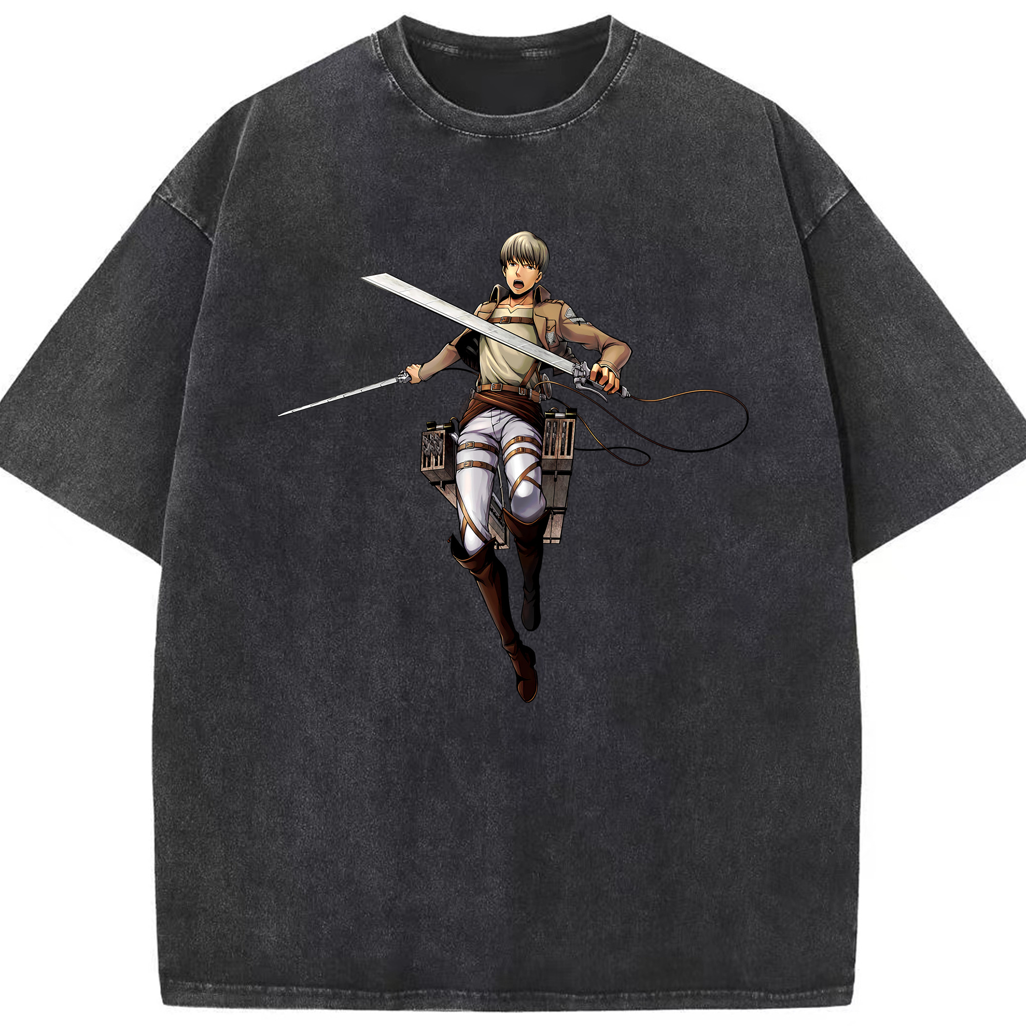 （画像用） 進撃の巨人 Attack on Titan 綿100% ヴィンテージ風 半袖Tシャツ（フロントプリント）