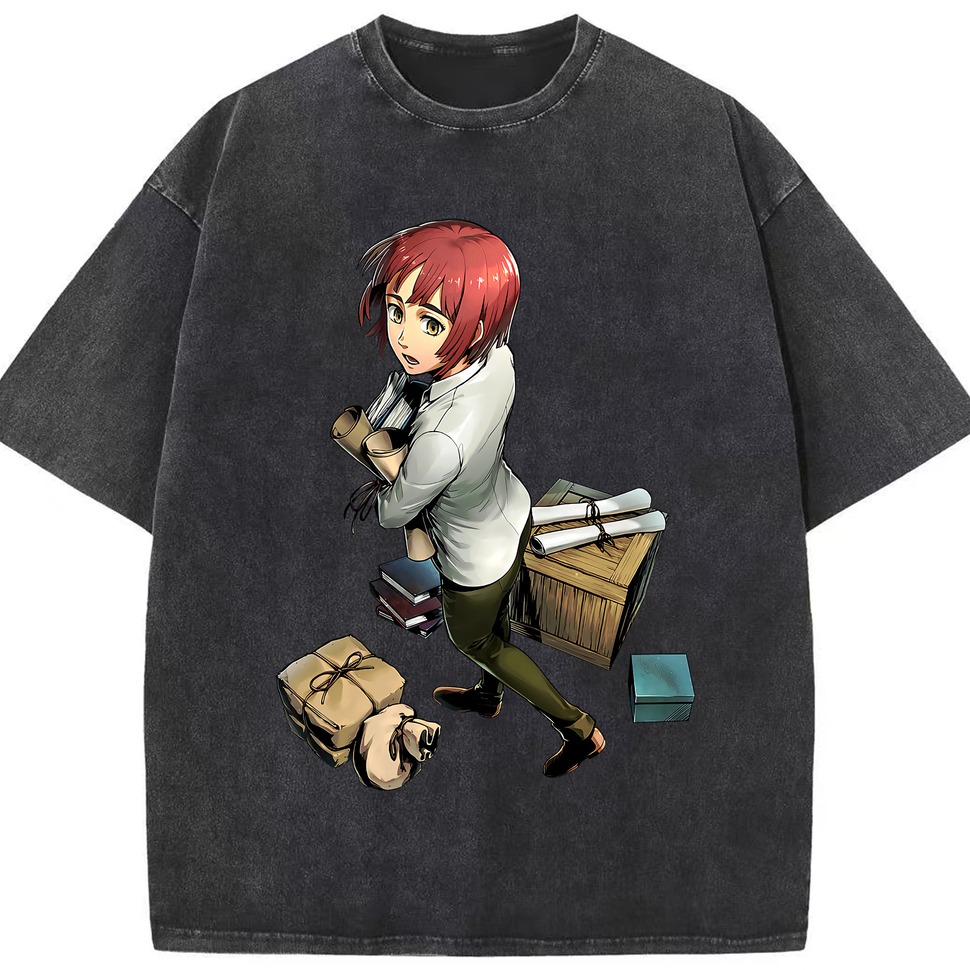 （画像用） 進撃の巨人 Attack on Titan 綿100% ヴィンテージ風 半袖Tシャツ（フロントプリント）