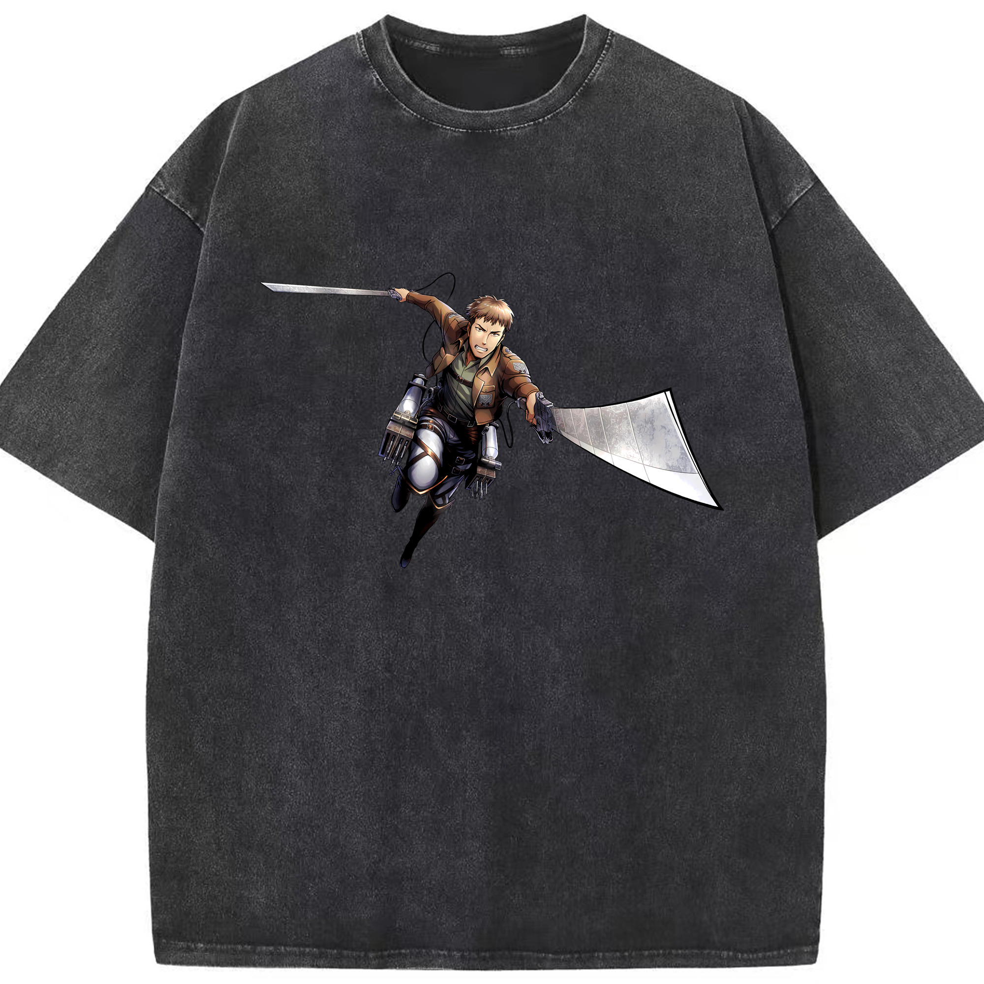 （画像用） 進撃の巨人 Attack on Titan 綿100% ヴィンテージ風 半袖Tシャツ（フロントプリント）