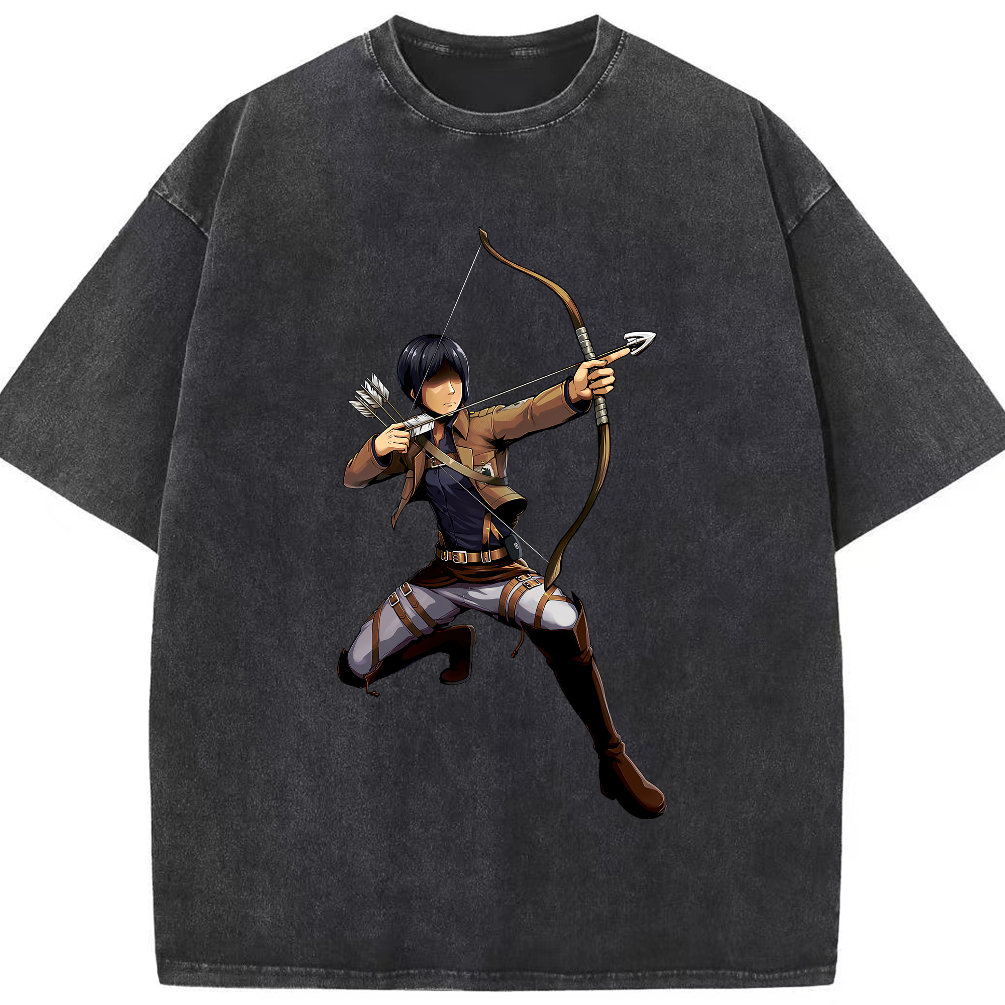 （画像用） 進撃の巨人 Attack on Titan 綿100% ヴィンテージ風 半袖Tシャツ（フロントプリント）
