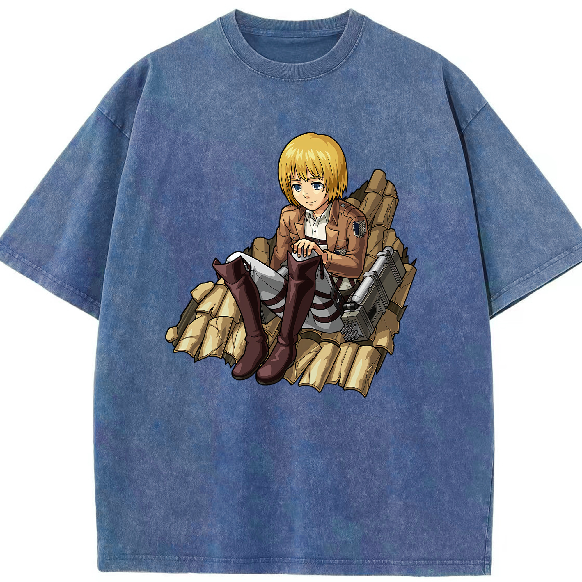 （画像用） 進撃の巨人 アルミン·アルレルト Attack on Titan Armin Arlert 綿100% ヴィンテージ風 半袖Tシャツ（フロントプリント）