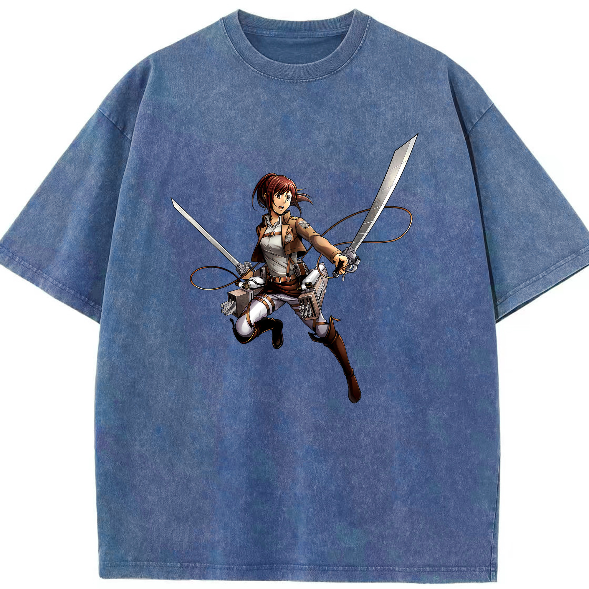 （画像用） 進撃の巨人 サシャ·ブラウス Attack on Titan Sasha Blaus 綿100% ヴィンテージ風 半袖Tシャツ（フロントプリント）