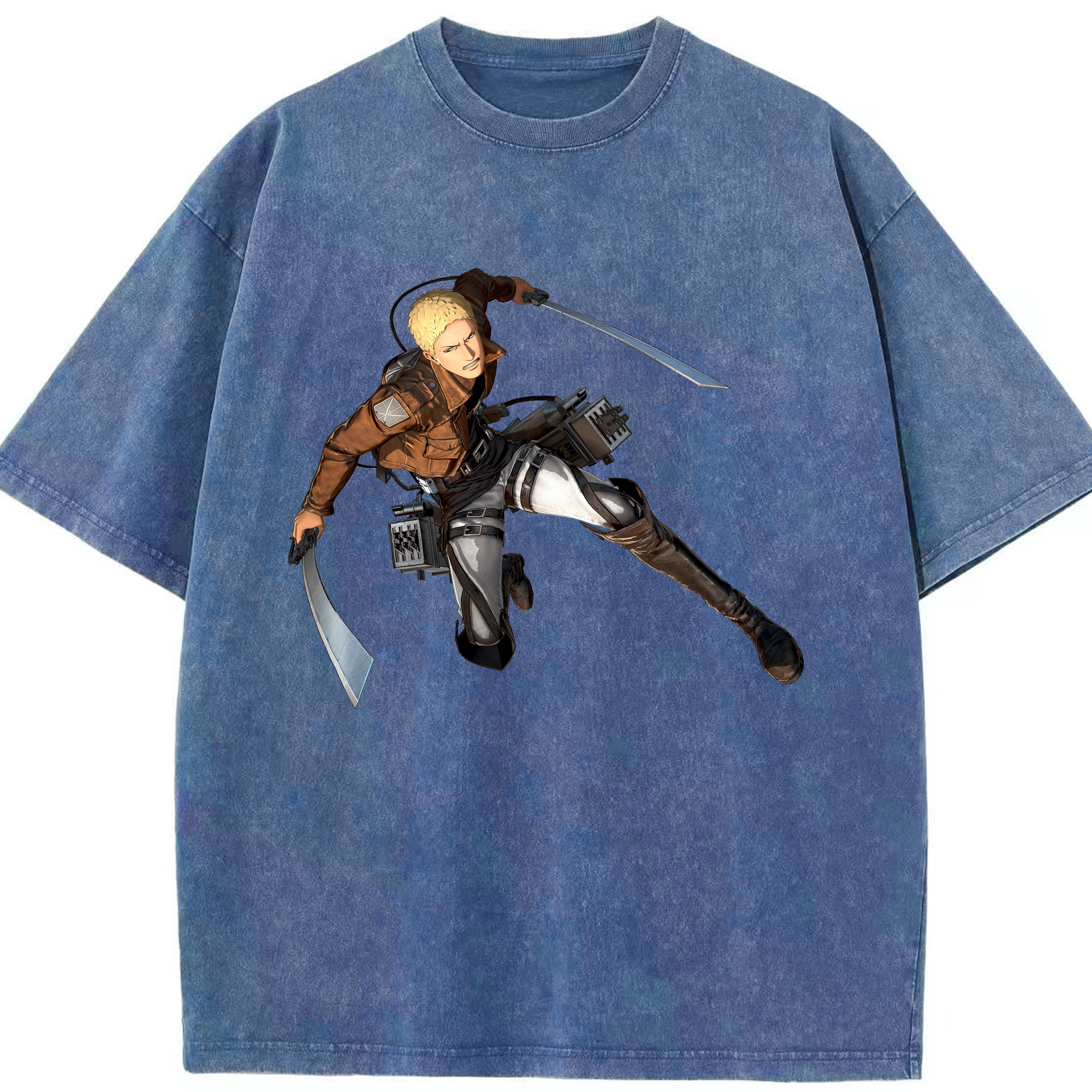 （画像用） 進撃の巨人 ライナー・ブラウン Attack on Titan Reiner Braun 綿100% ヴィンテージ風 半袖Tシャツ（フロントプリント）