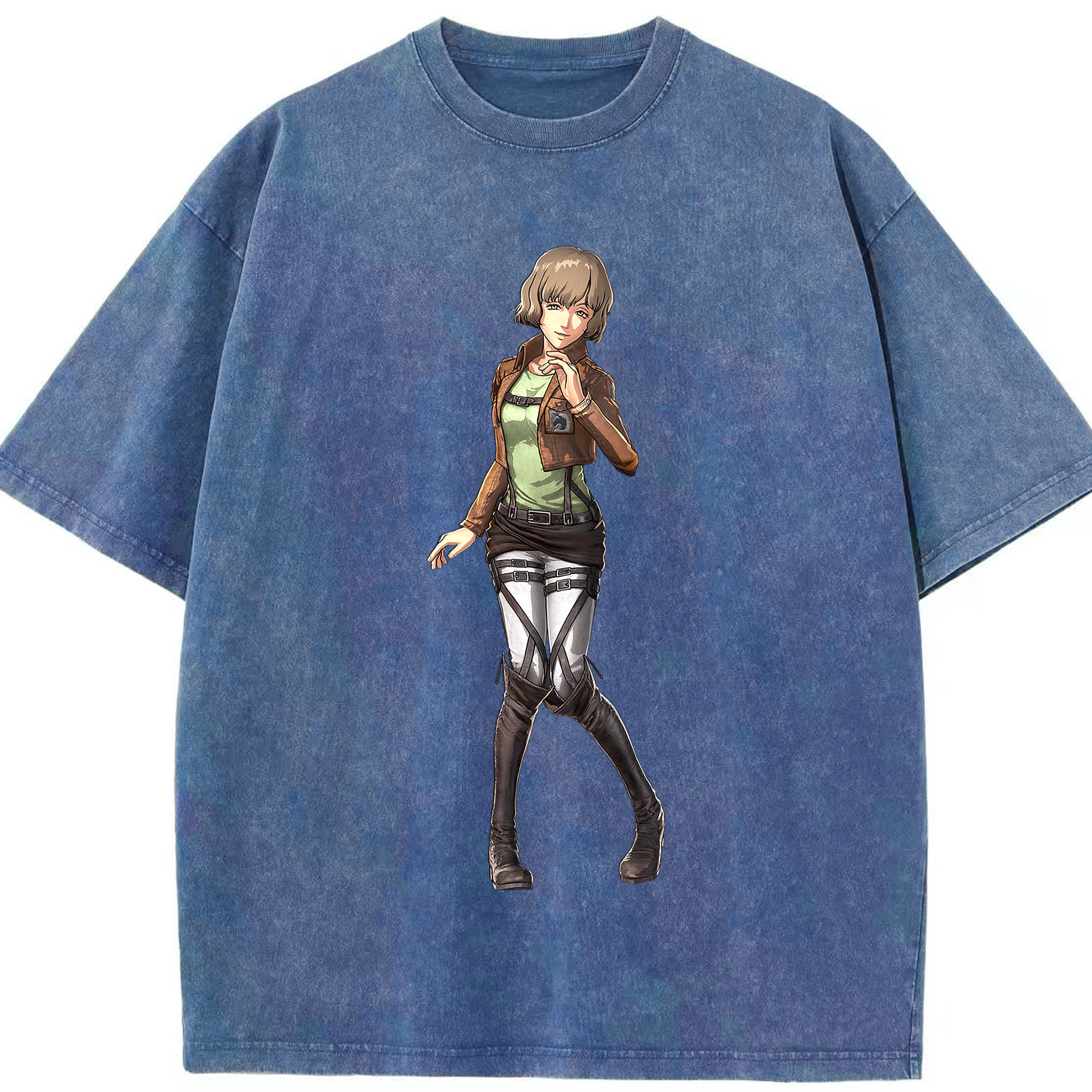 （画像用） 進撃の巨人 ヒツチ Attack on Titan Hitch 綿100% ヴィンテージ風 半袖Tシャツ（フロントプリント）