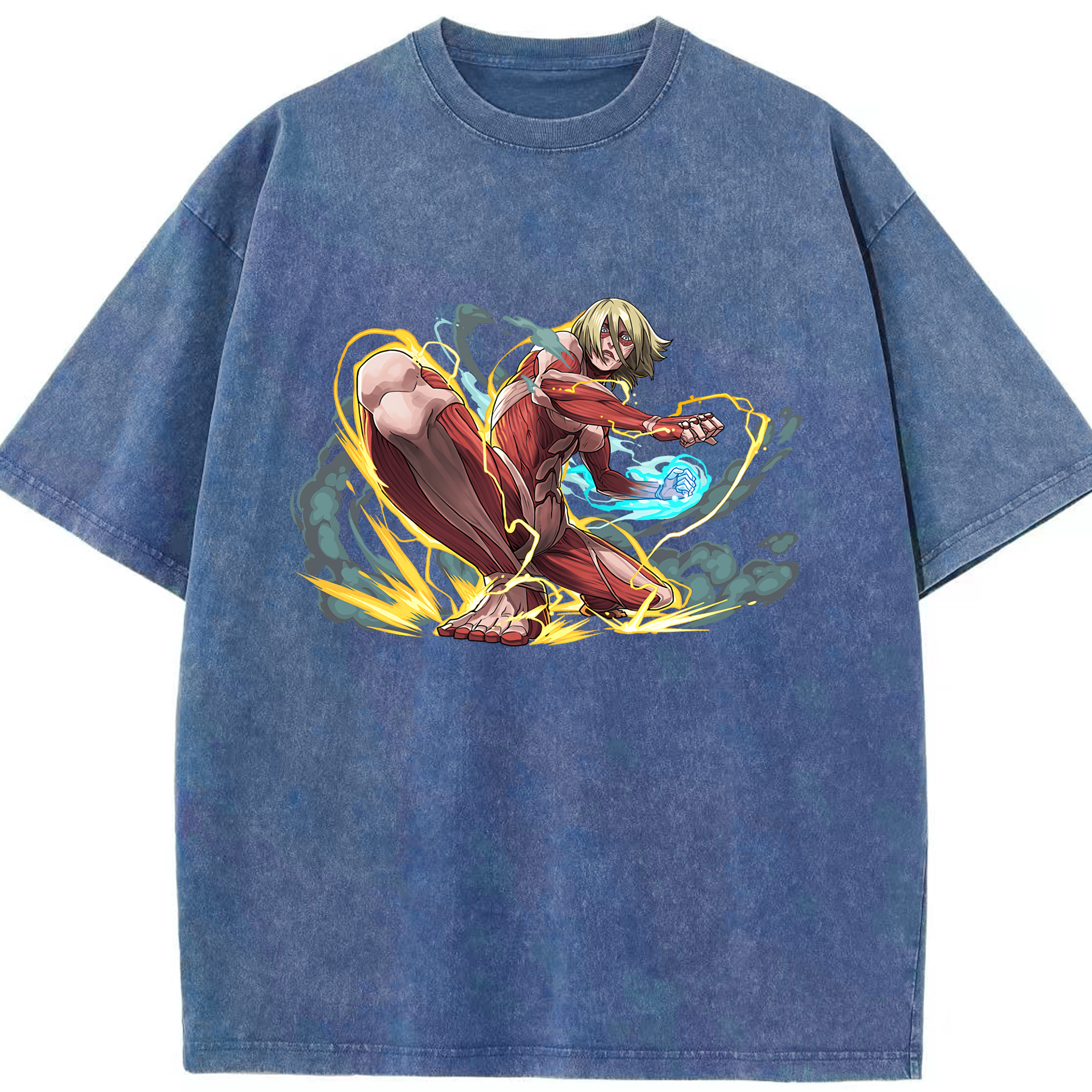 （画像用） 進撃の巨人 Attack on Titan 綿100% ヴィンテージ風 半袖Tシャツ（フロントプリント）
