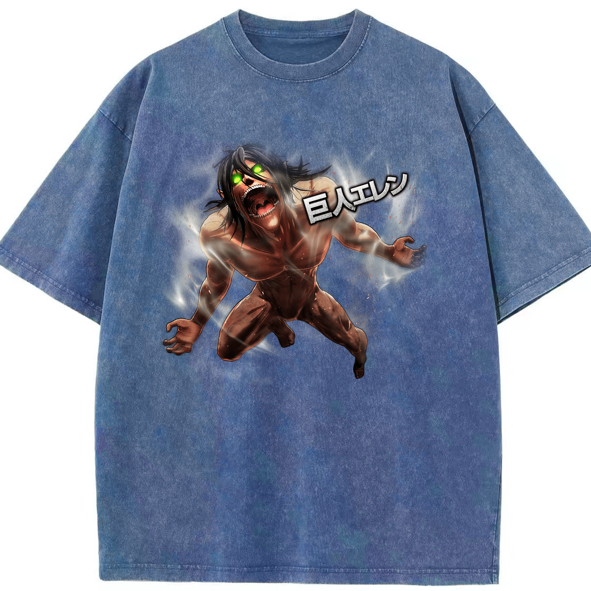 （画像用） 進撃の巨人 Attack on Titan 綿100% ヴィンテージ風 半袖Tシャツ（フロントプリント）