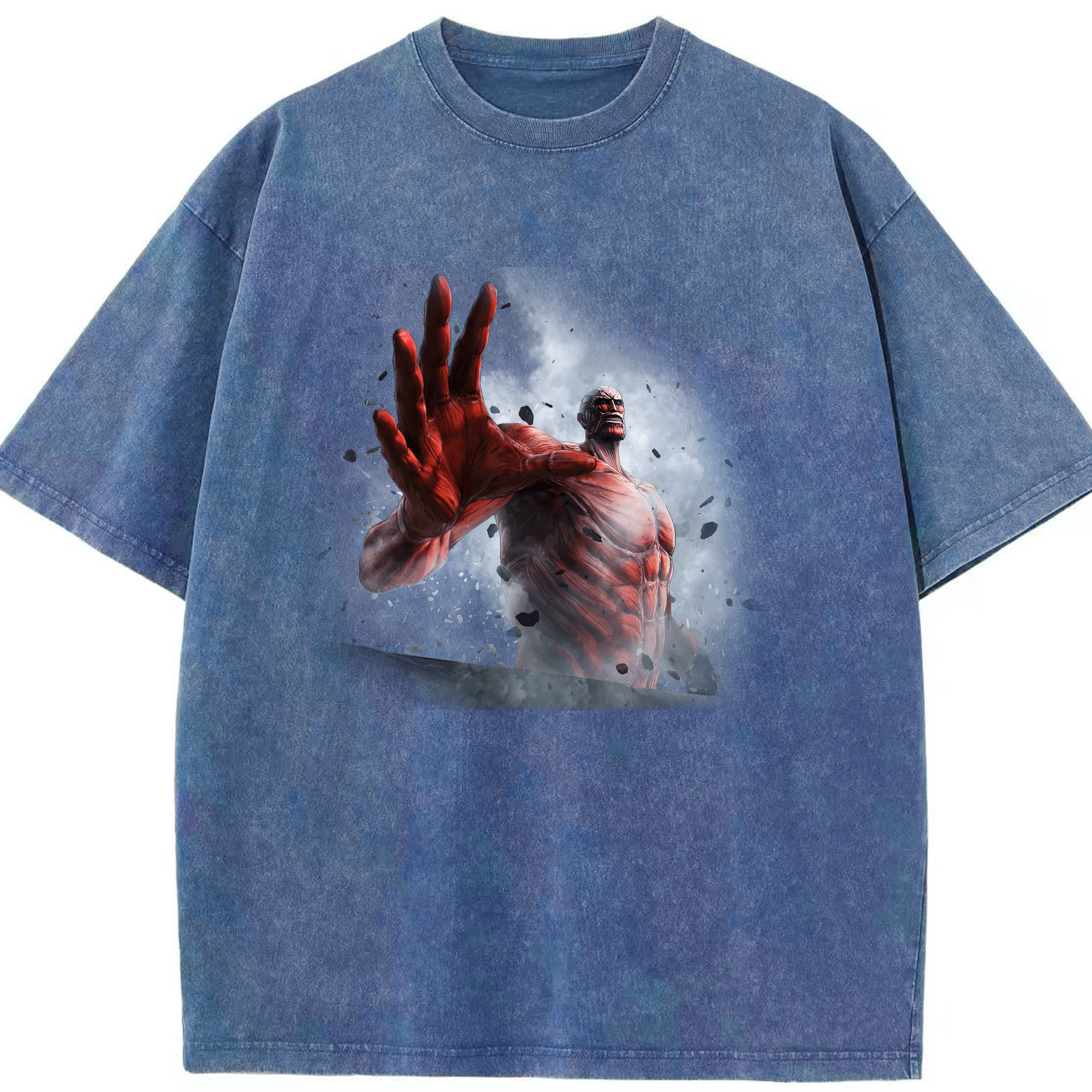 （画像用） 進撃の巨人 Attack on Titan 綿100% ヴィンテージ風 半袖Tシャツ（フロントプリント）