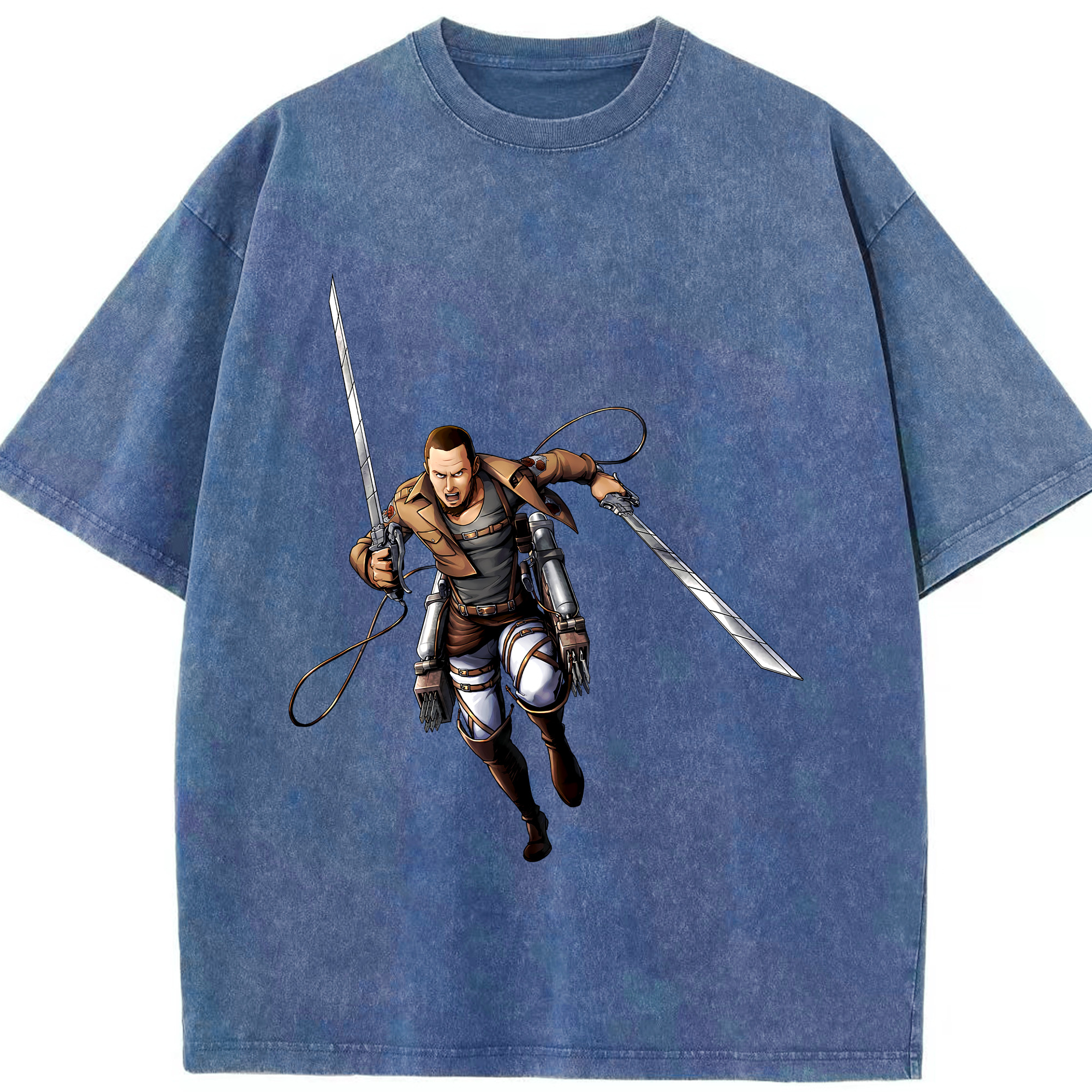 （画像用） 進撃の巨人 Attack on Titan 綿100% ヴィンテージ風 半袖Tシャツ（フロントプリント）