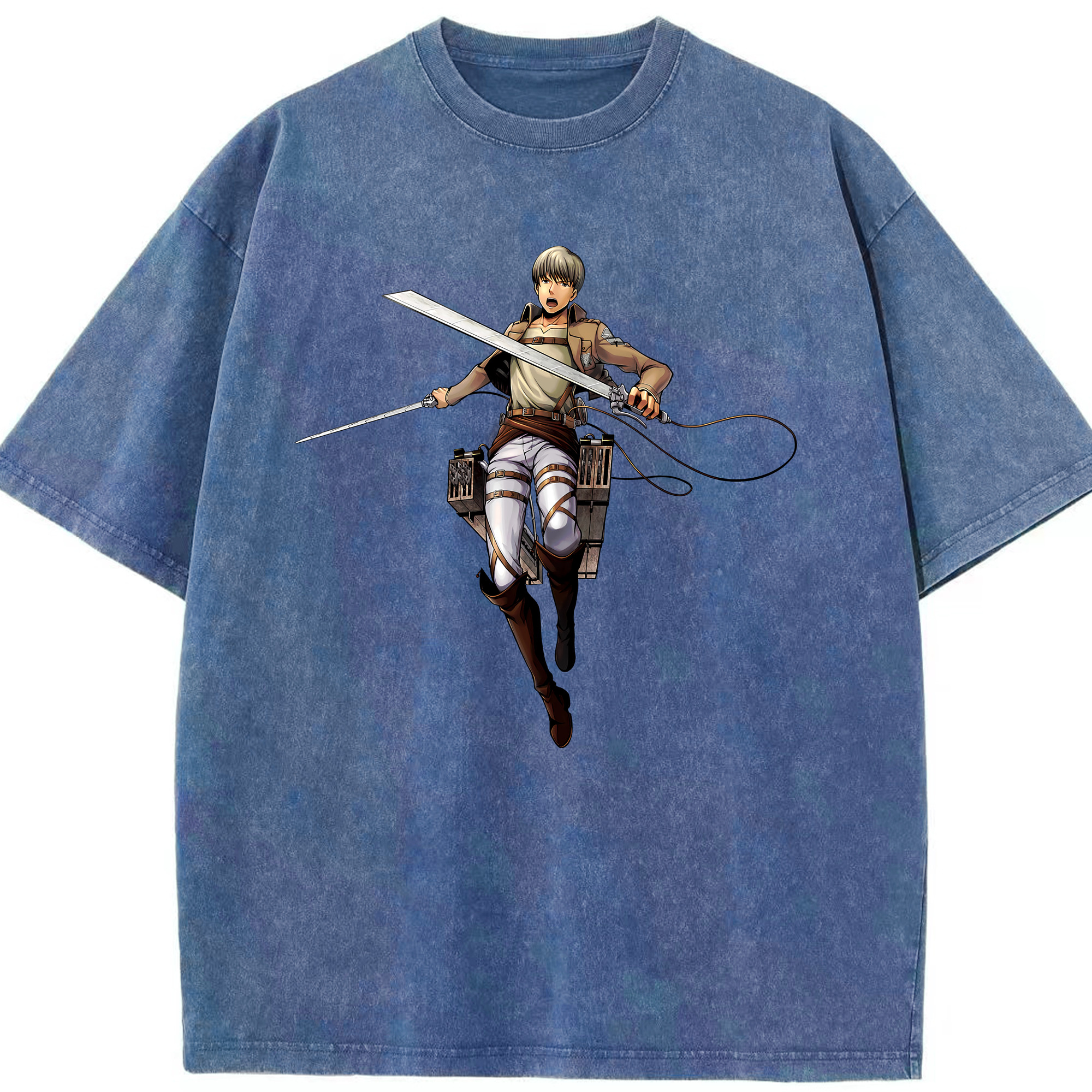 （画像用） 進撃の巨人 Attack on Titan 綿100% ヴィンテージ風 半袖Tシャツ（フロントプリント）