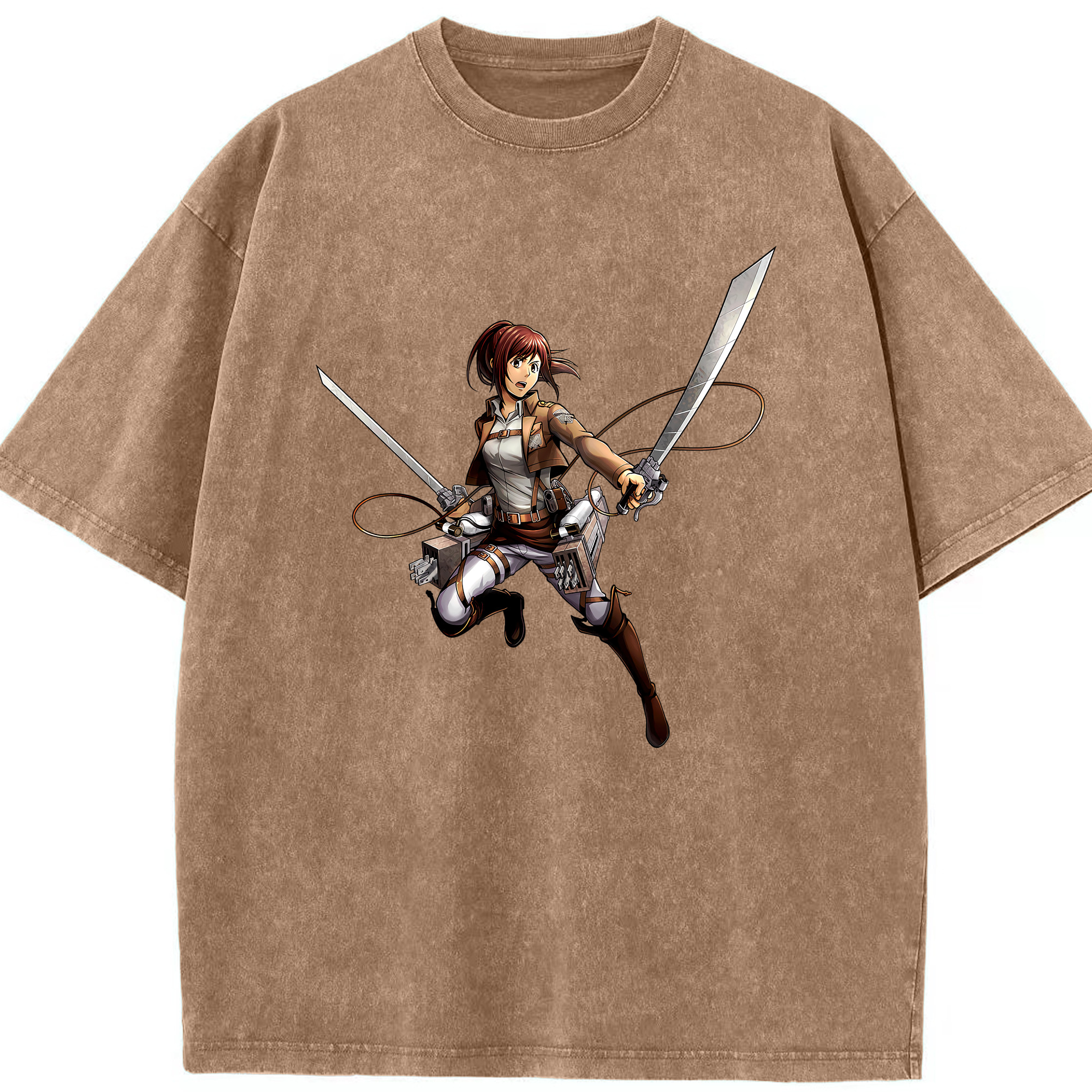 （画像用） 進撃の巨人 サシャ·ブラウス Attack on Titan Sasha Blaus 綿100% ヴィンテージ風 半袖Tシャツ（フロントプリント）