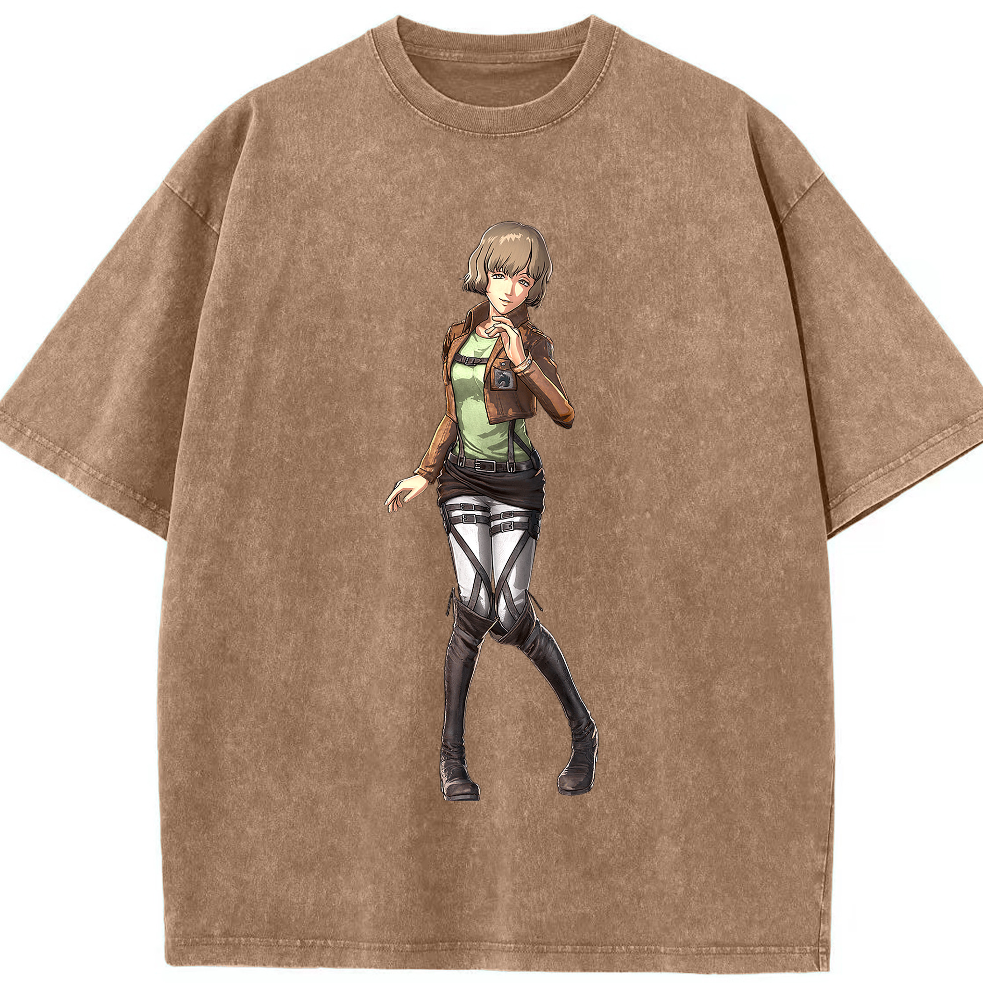 （画像用） 進撃の巨人 ヒツチ Attack on Titan Hitch 綿100% ヴィンテージ風 半袖Tシャツ（フロントプリント）