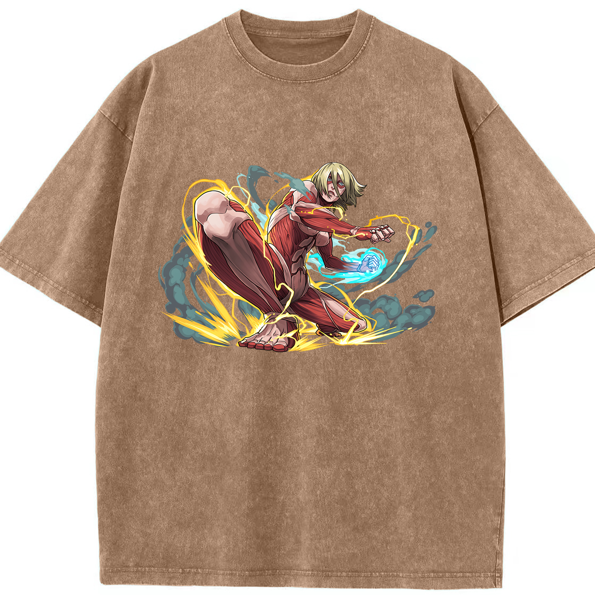 （画像用） 進撃の巨人 Attack on Titan 綿100% ヴィンテージ風 半袖Tシャツ（フロントプリント）