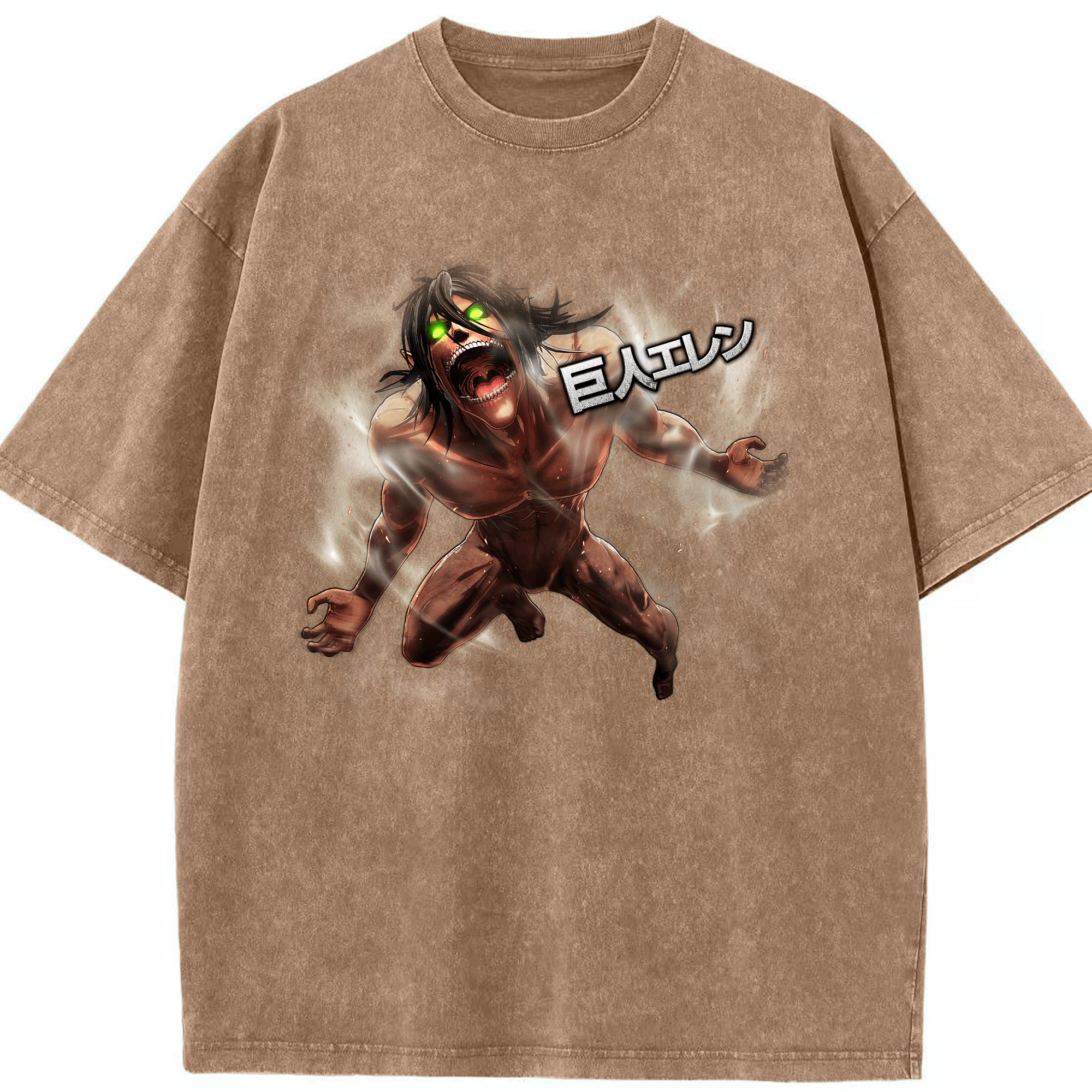 （画像用） 進撃の巨人 Attack on Titan 綿100% ヴィンテージ風 半袖Tシャツ（フロントプリント）