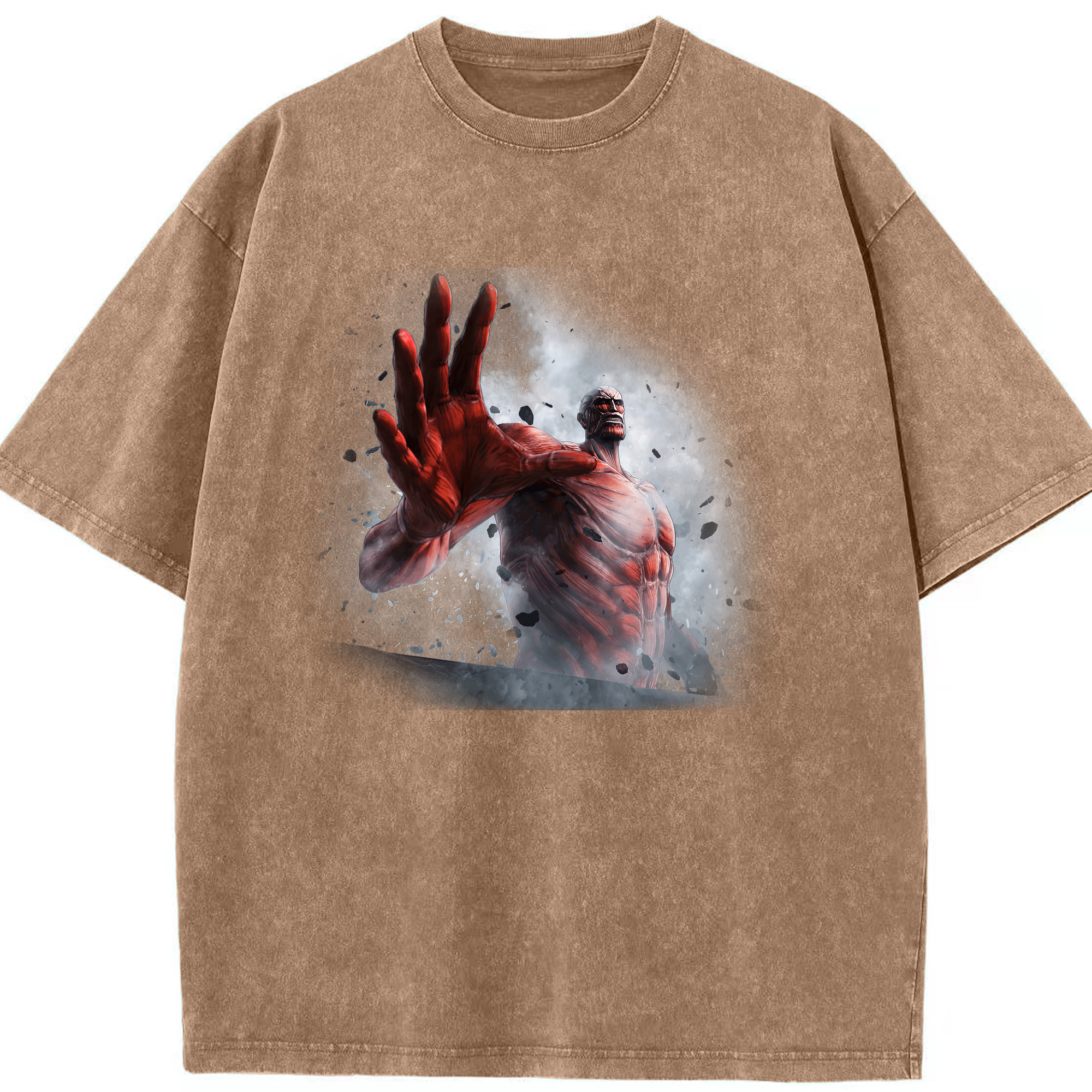 （画像用） 進撃の巨人 Attack on Titan 綿100% ヴィンテージ風 半袖Tシャツ（フロントプリント）