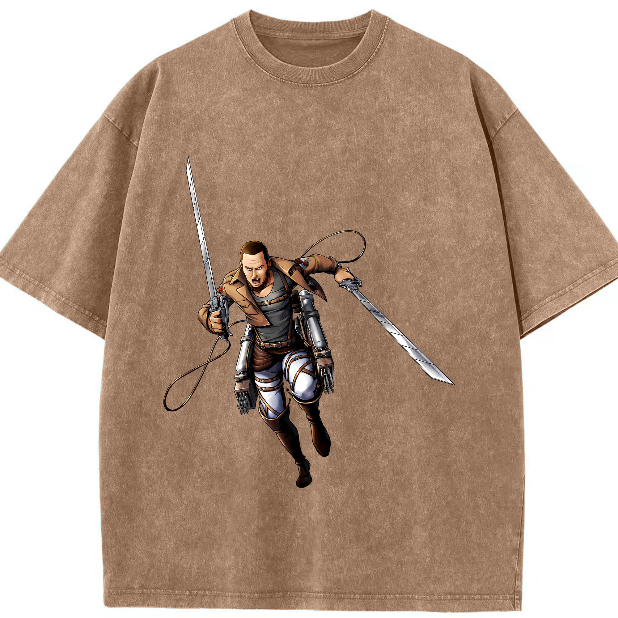 （画像用） 進撃の巨人 Attack on Titan 綿100% ヴィンテージ風 半袖Tシャツ（フロントプリント）