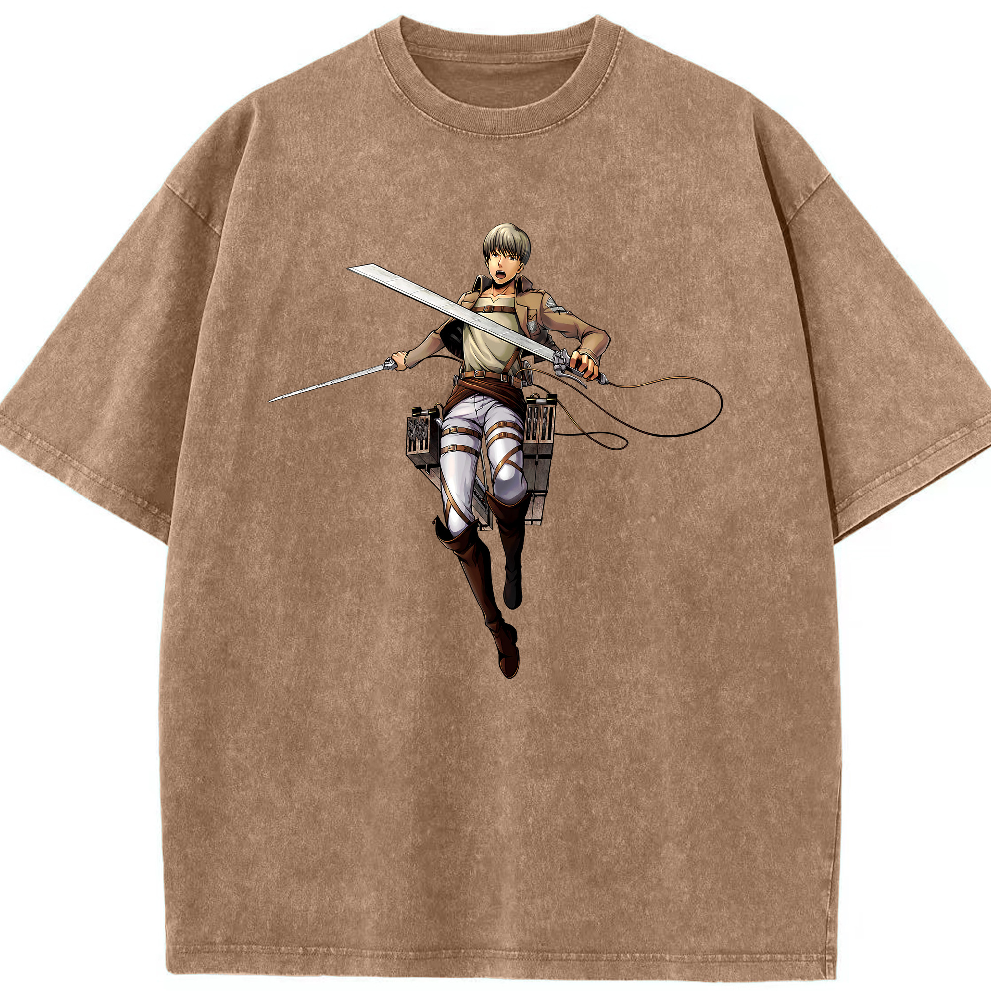 （画像用） 進撃の巨人 Attack on Titan 綿100% ヴィンテージ風 半袖Tシャツ（フロントプリント）