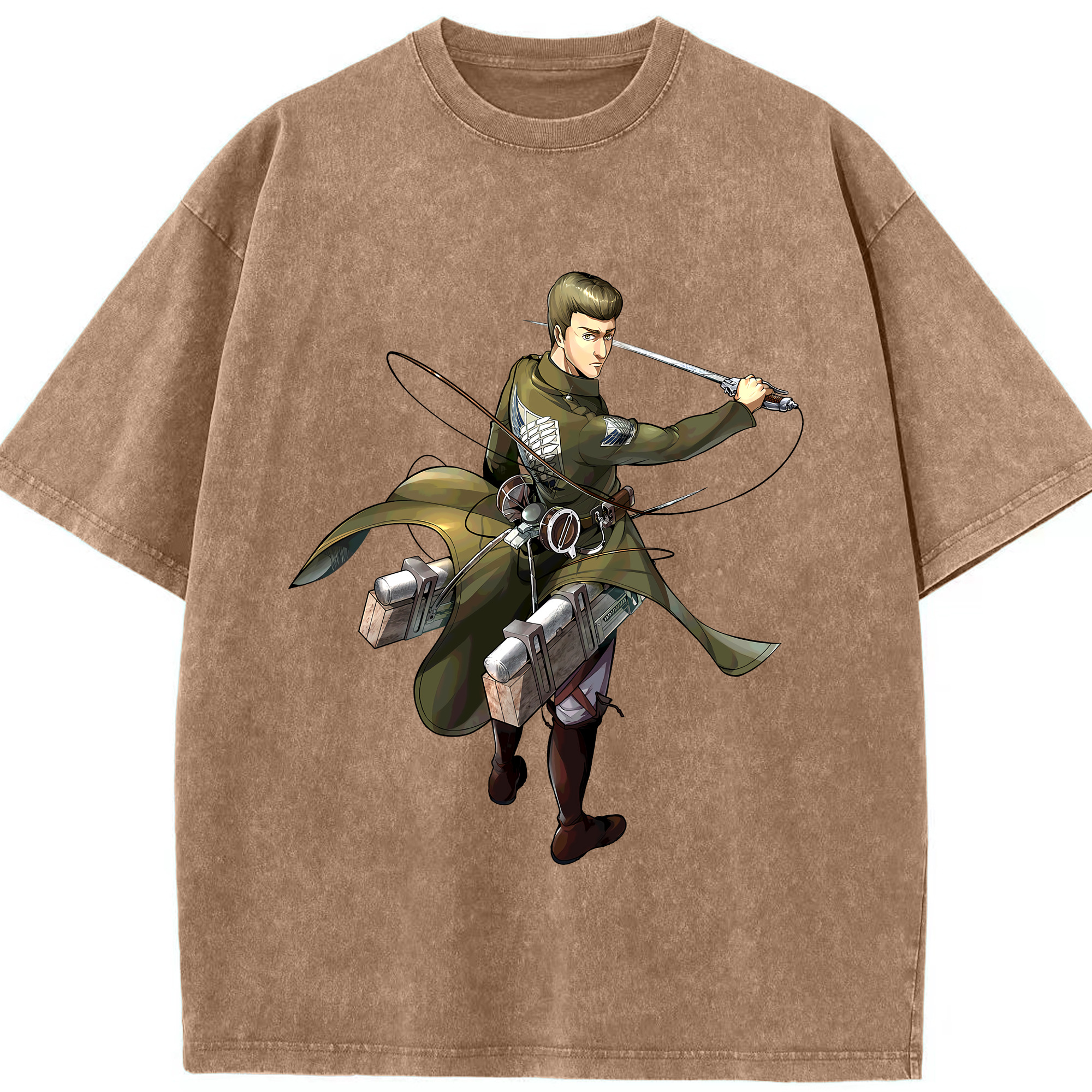 （画像用） 進撃の巨人 Attack on Titan 綿100% ヴィンテージ風 半袖Tシャツ（フロントプリント）
