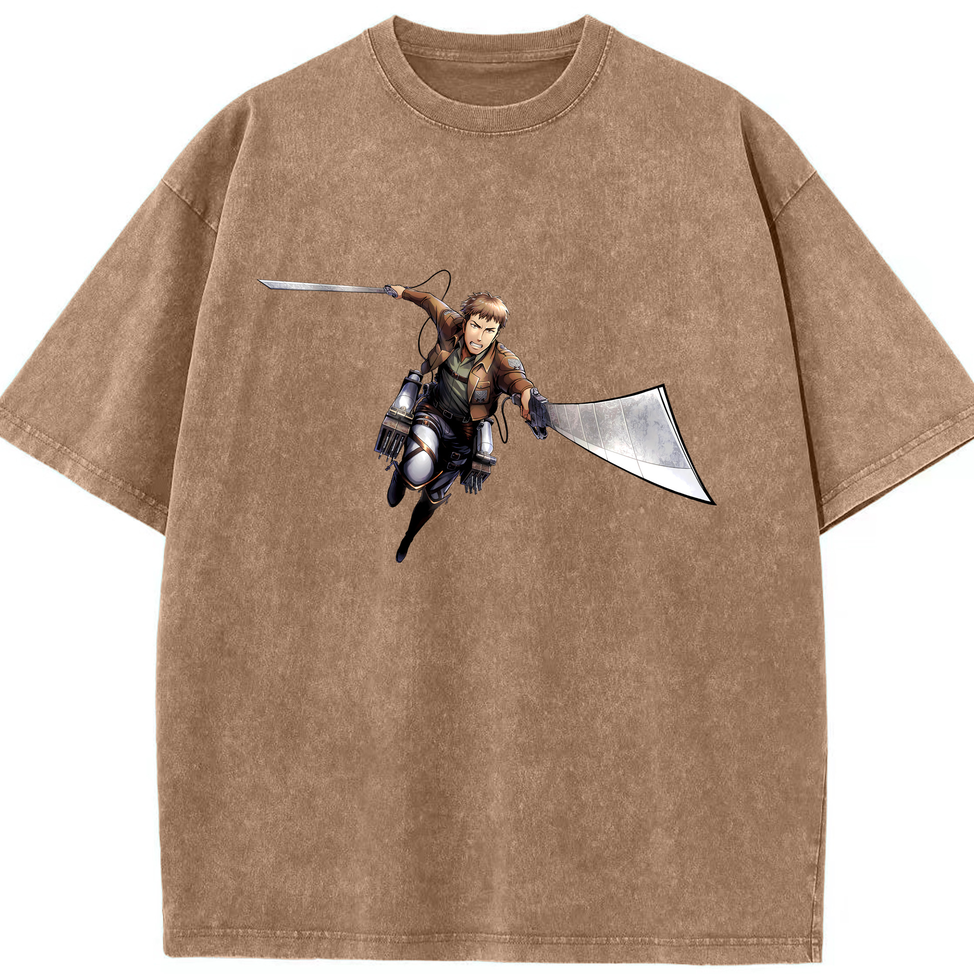 （画像用） 進撃の巨人 Attack on Titan 綿100% ヴィンテージ風 半袖Tシャツ（フロントプリント）
