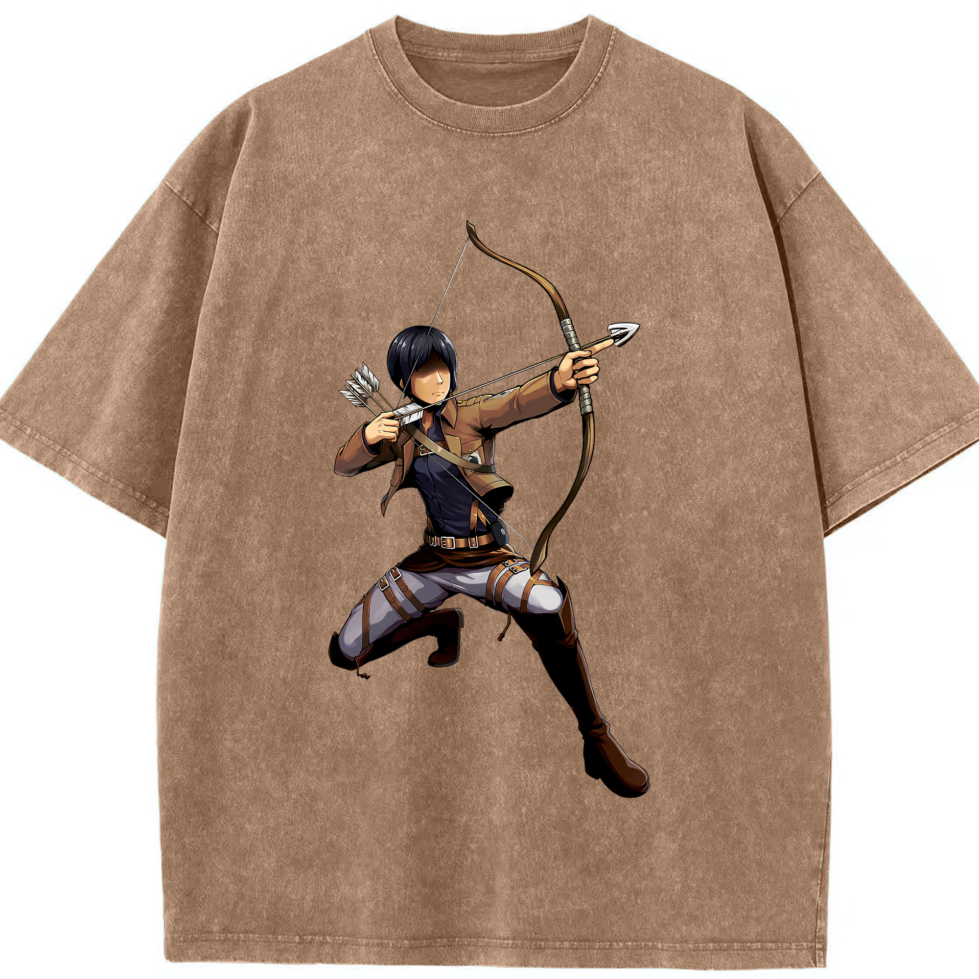 （画像用） 進撃の巨人 Attack on Titan 綿100% ヴィンテージ風 半袖Tシャツ（フロントプリント）