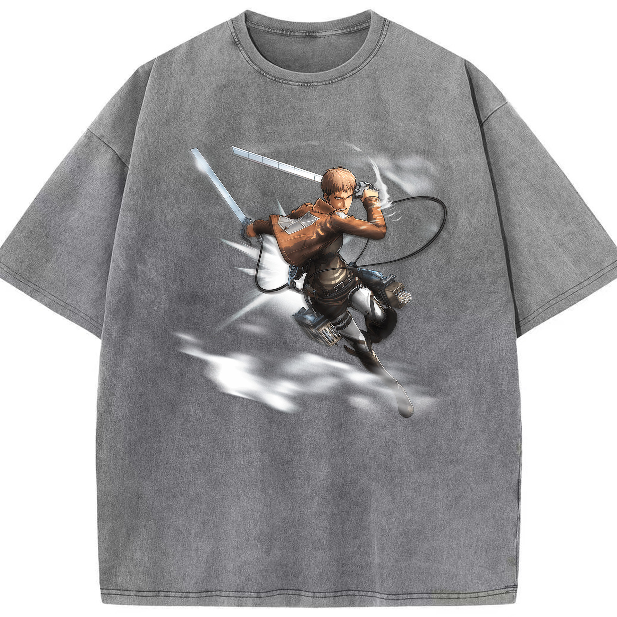 （画像用） 進撃の巨人 ジャン・キルシュタイン Attack on Titan Jean Kirstein 綿100% ヴィンテージ風 半袖Tシャツ（フロントプリント）