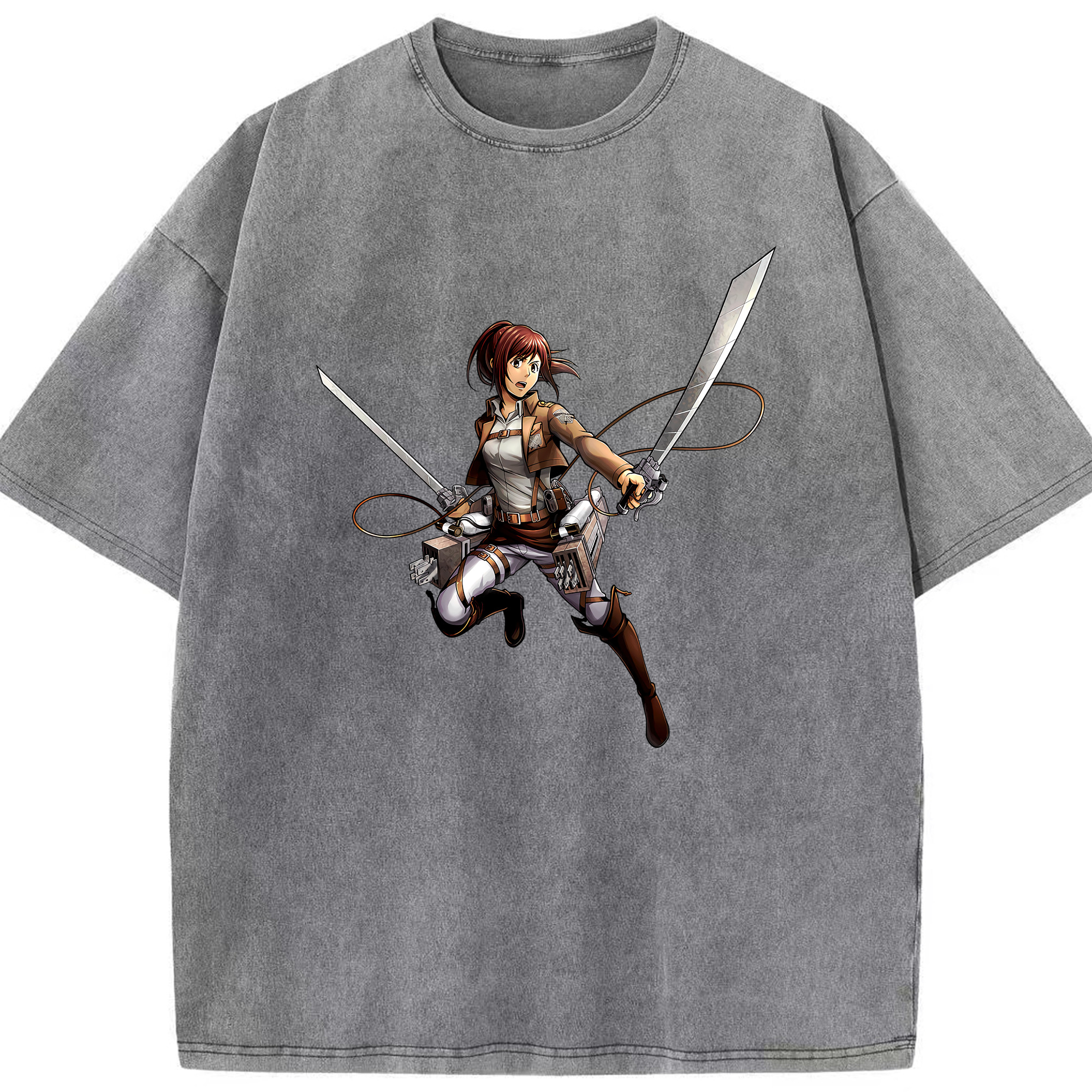 （画像用） 進撃の巨人 サシャ·ブラウス Attack on Titan Sasha Blaus 綿100% ヴィンテージ風 半袖Tシャツ（フロントプリント）