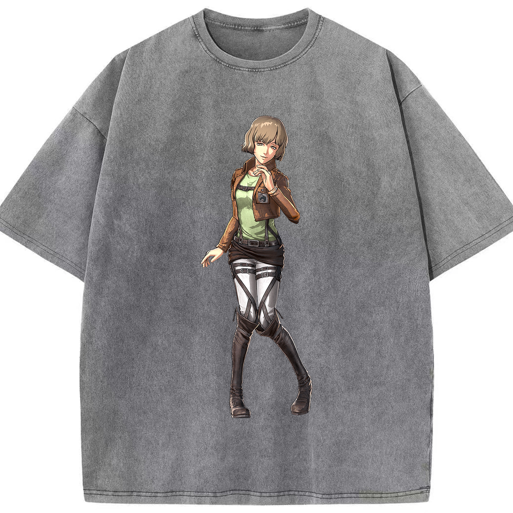（画像用） 進撃の巨人 ヒツチ Attack on Titan Hitch 綿100% ヴィンテージ風 半袖Tシャツ（フロントプリント）