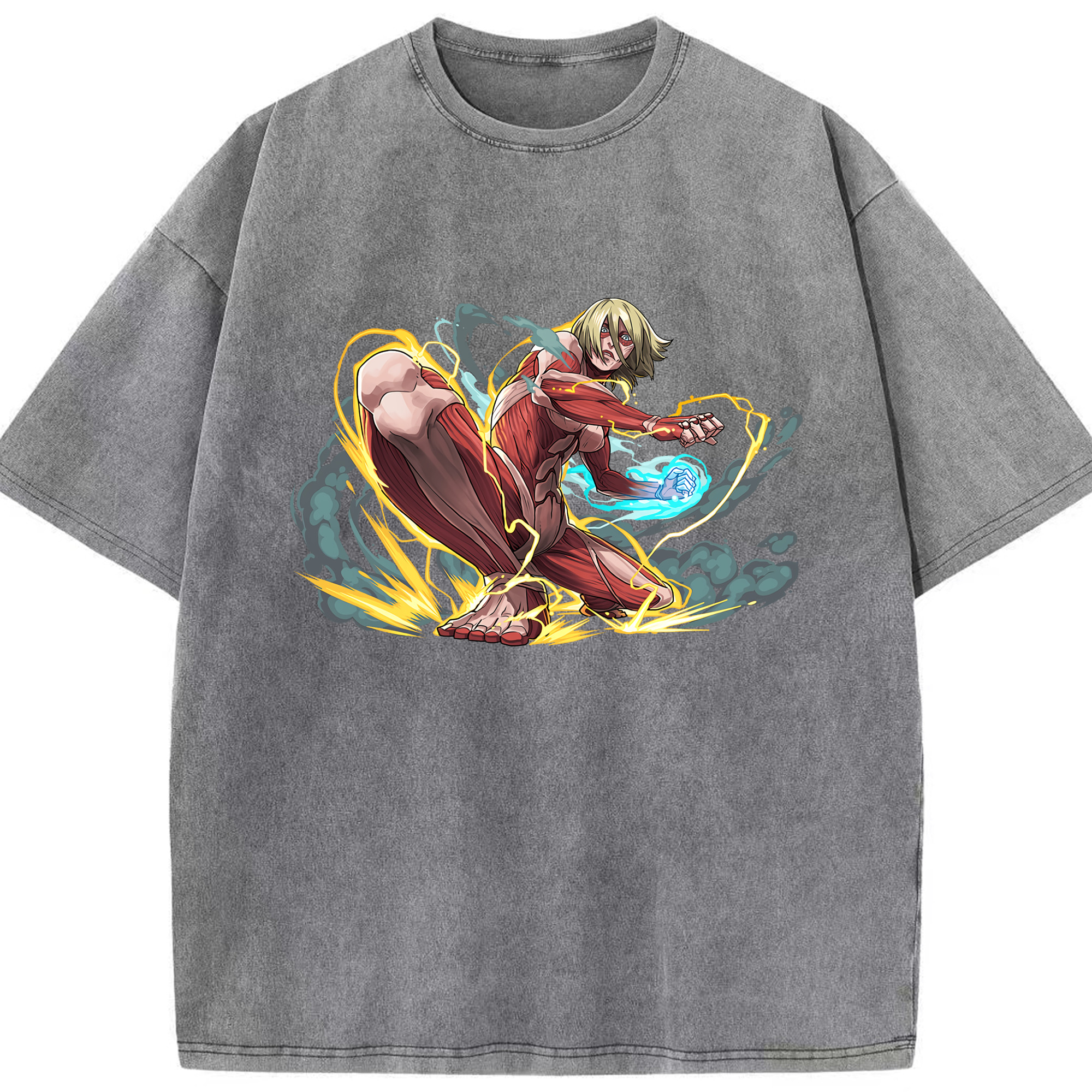 （画像用） 進撃の巨人 Attack on Titan 綿100% ヴィンテージ風 半袖Tシャツ（フロントプリント）