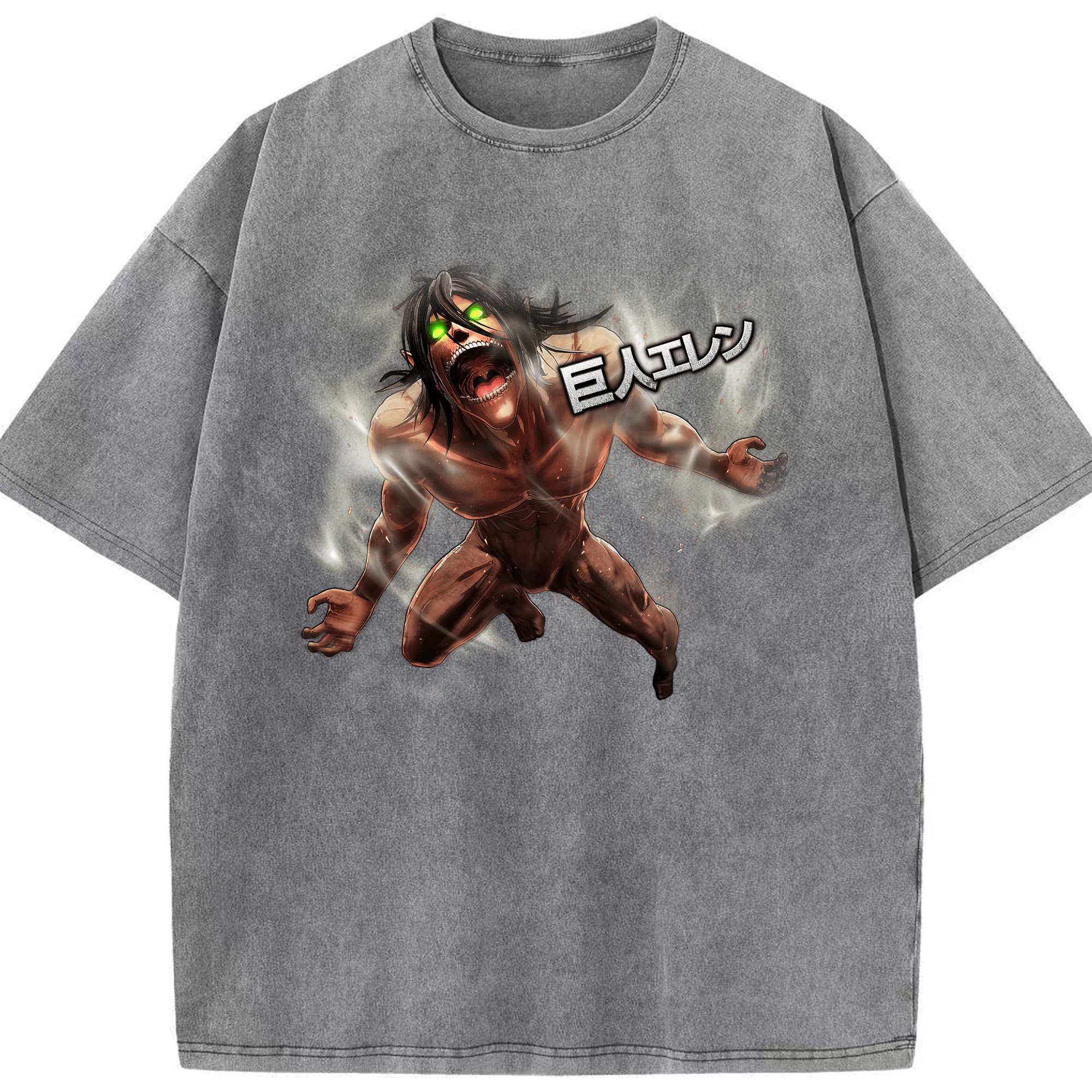 （画像用） 進撃の巨人 Attack on Titan 綿100% ヴィンテージ風 半袖Tシャツ（フロントプリント）